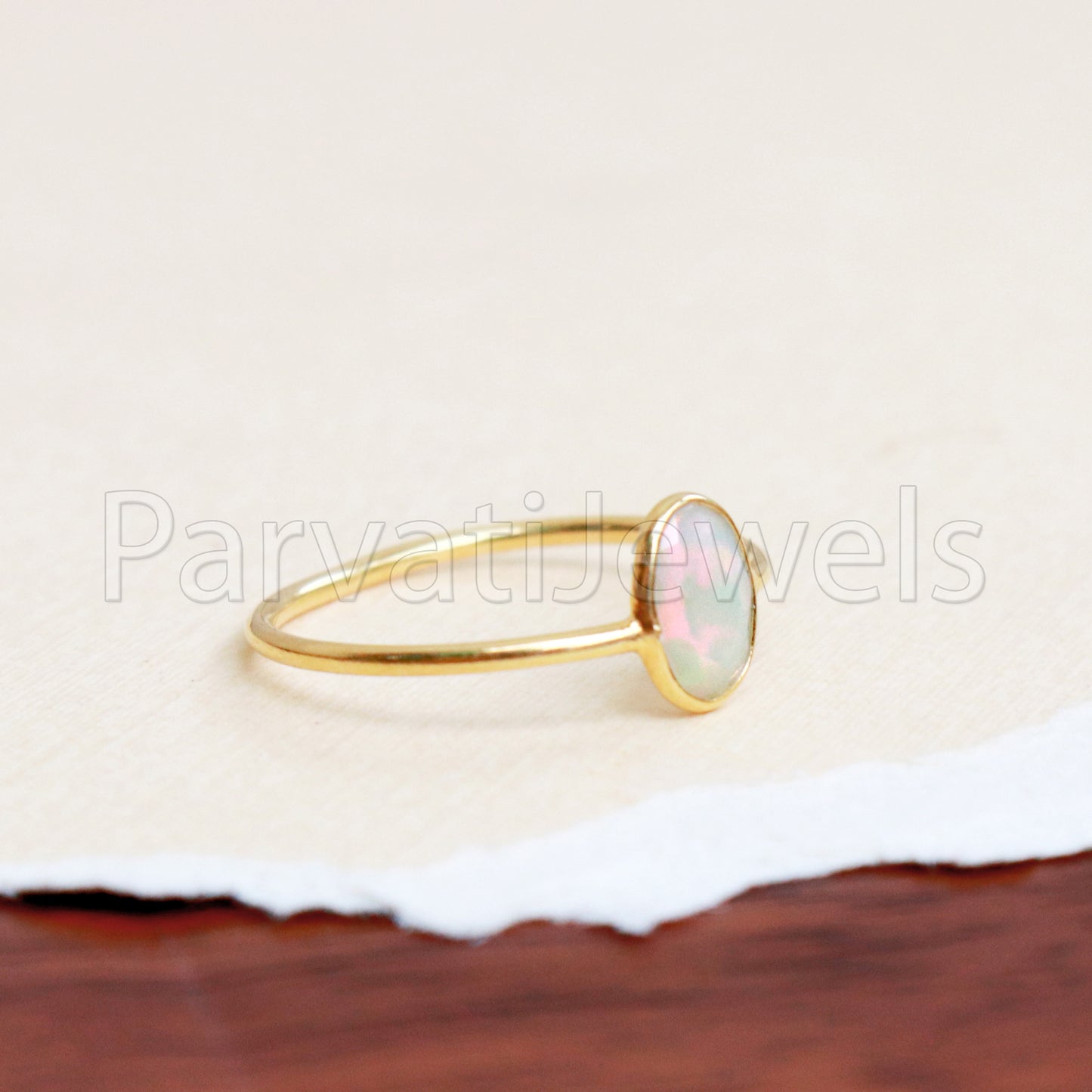 Ethiopian Opal Ring, 14k Solid Gold Ring, Handmade Gold Ring, Ethiopian Opal Gold Ring, Minimalist Gold Ring, Dainty Ring, Gift for Her