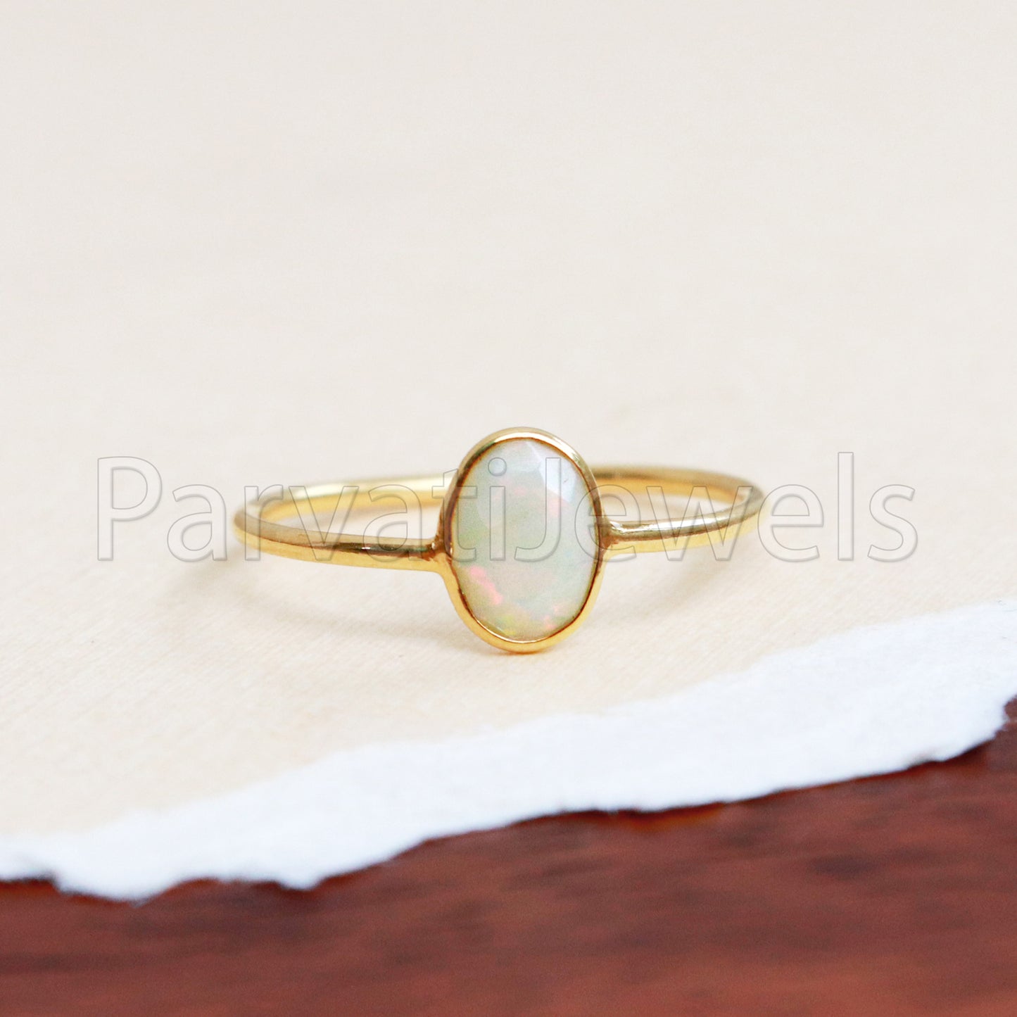 Ethiopian Opal Ring, 14k Solid Gold Ring, Handmade Gold Ring, Ethiopian Opal Gold Ring, Minimalist Gold Ring, Dainty Ring, Gift for Her