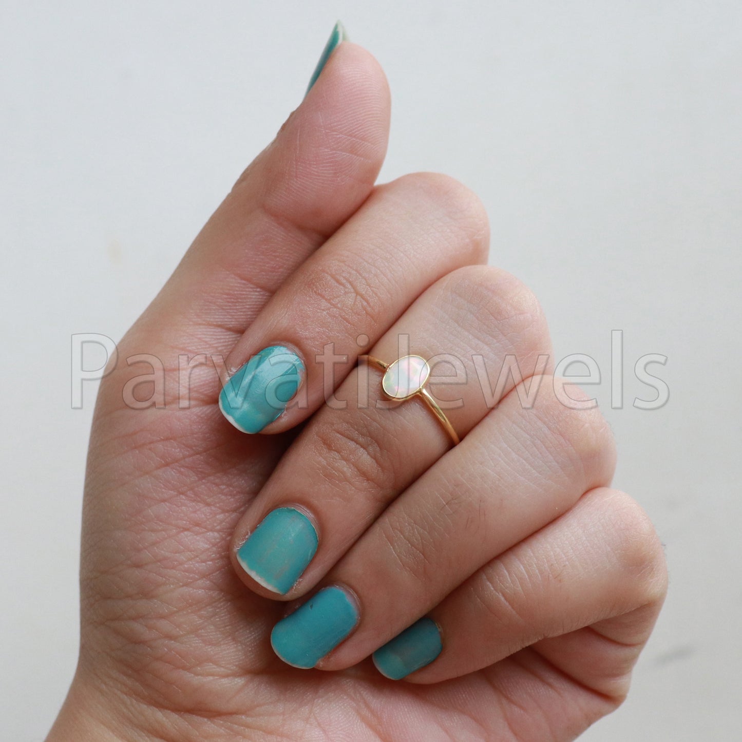 Ethiopian Opal Ring, 14k Solid Gold Ring, Handmade Gold Ring, Ethiopian Opal Gold Ring, Minimalist Gold Ring, Dainty Ring, Gift for Her