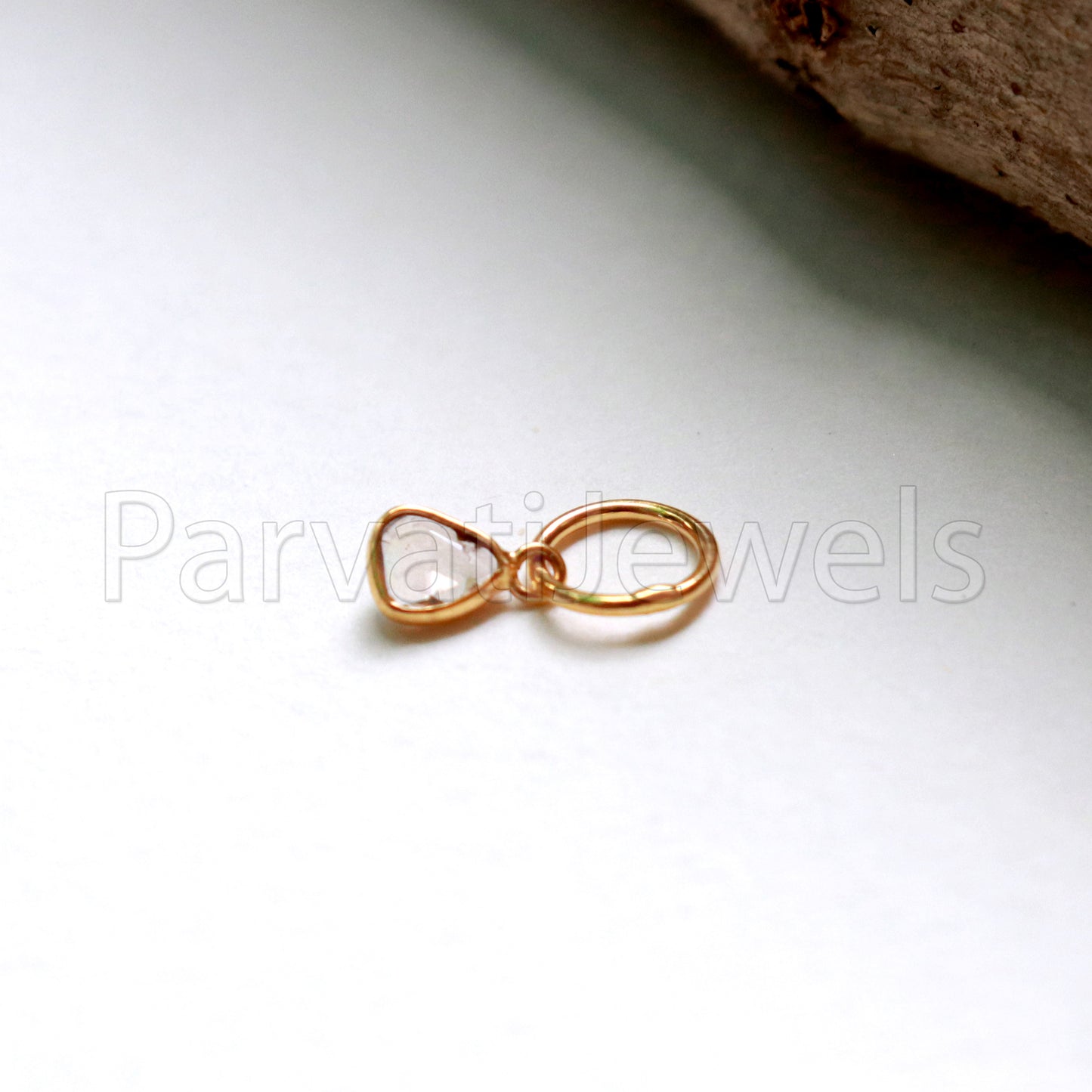 Diamond Polki Charm, Rare EP Rose Cut Diamond 18 k Gold Charm, Solid 18 Carat Gold, English Polki Charms, NATURAL Rose Cut Diamond.