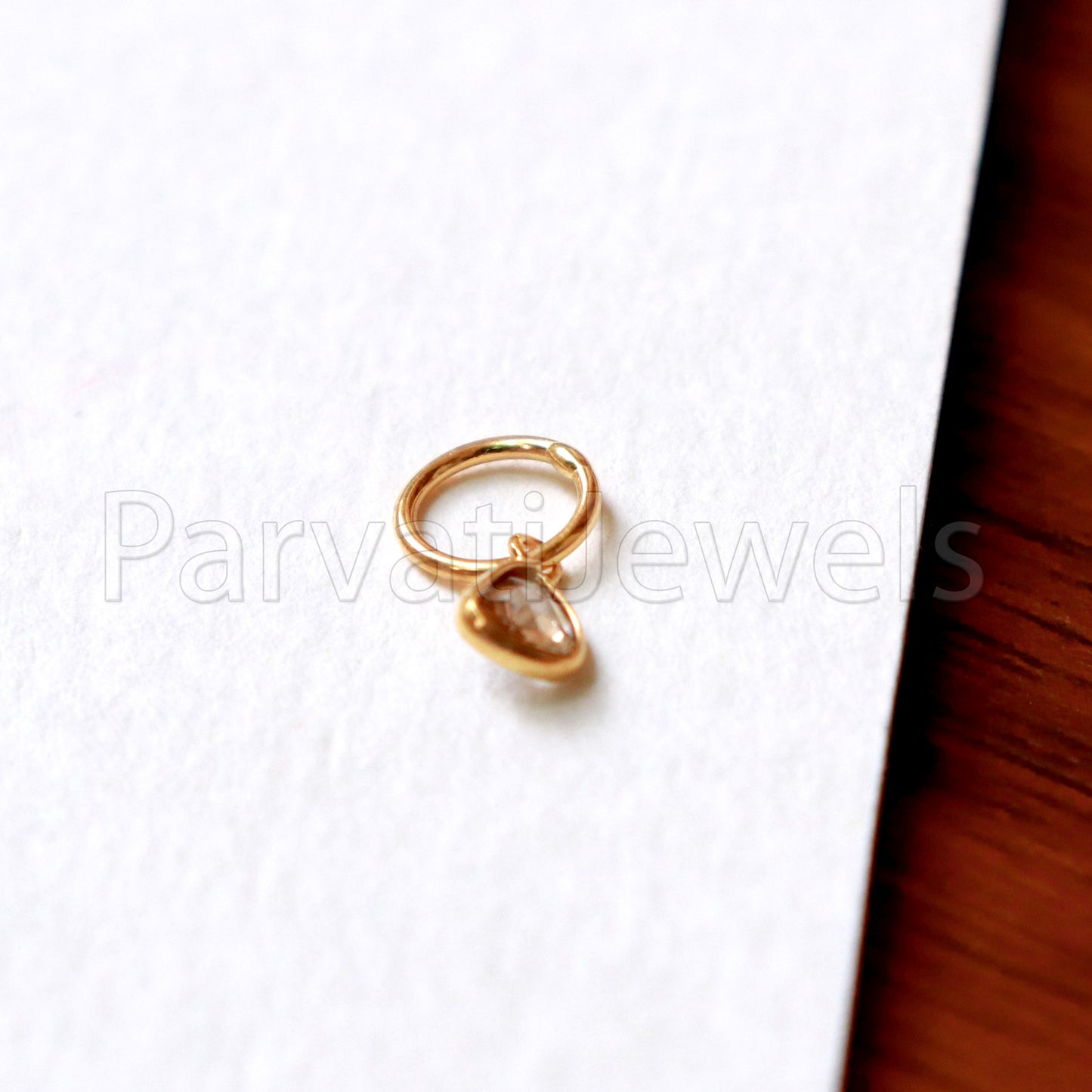 Diamond Polki Charm, Rare EP Rose Cut Diamond 18 k Gold Charm, Solid 18 Carat Gold, English Polki Charms, NATURAL Rose Cut Diamond.