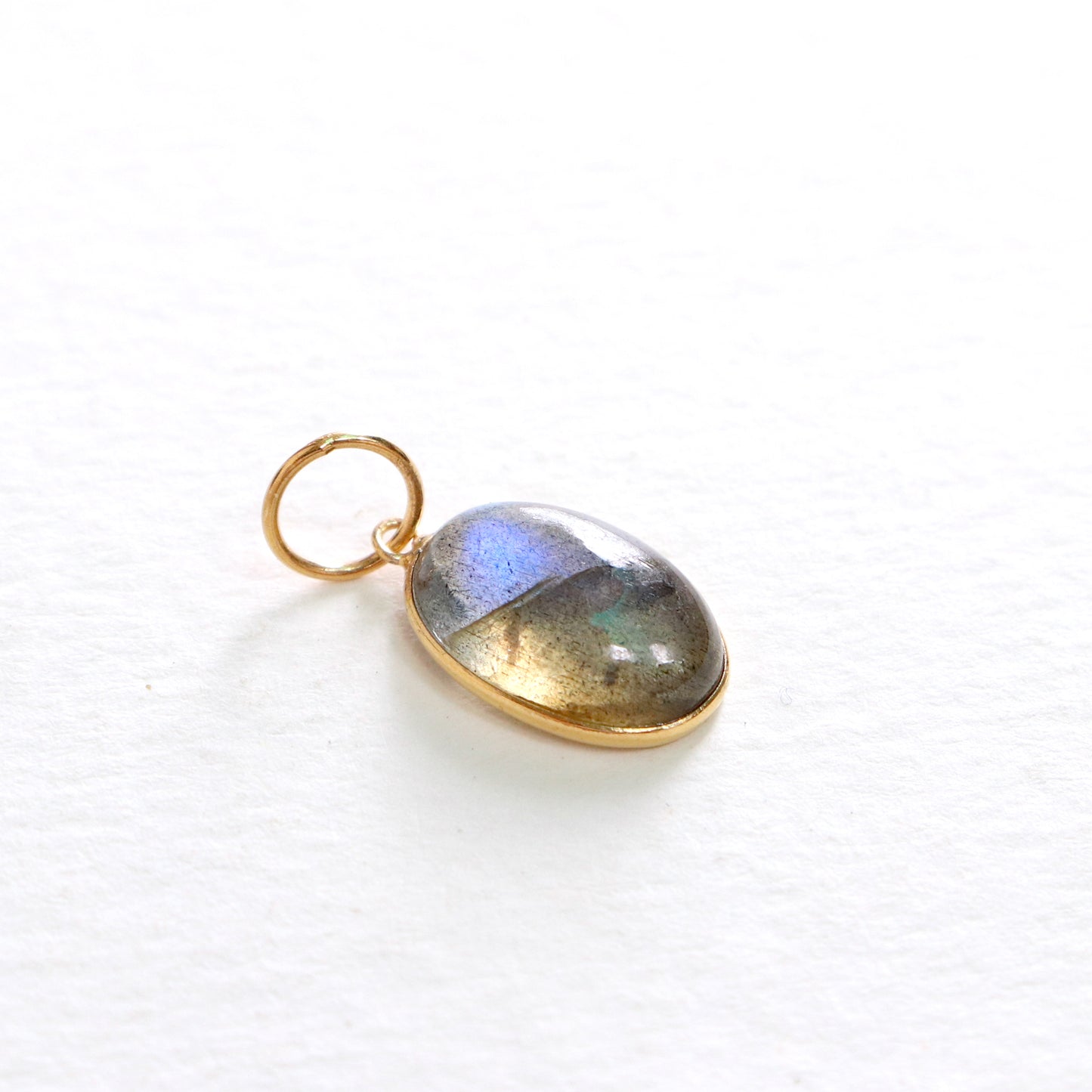 Labradorite Charm, Labradorite 18k Solid Gold Charm, Labradorite Charms, Gold Charm, Charm Pendant, Charm Necklace, Handmade Gold Charm