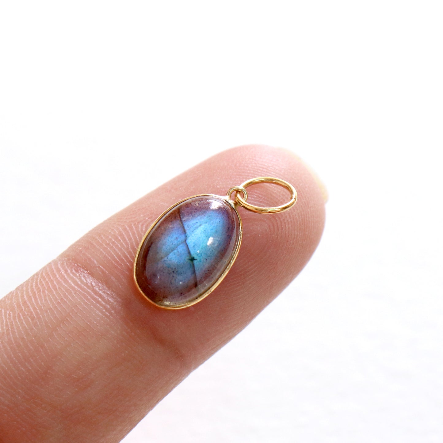 Labradorite Charm, Labradorite 18k Solid Gold Charm, Labradorite Charms, Gold Charm, Charm Pendant, Charm Necklace, Handmade Gold Charm
