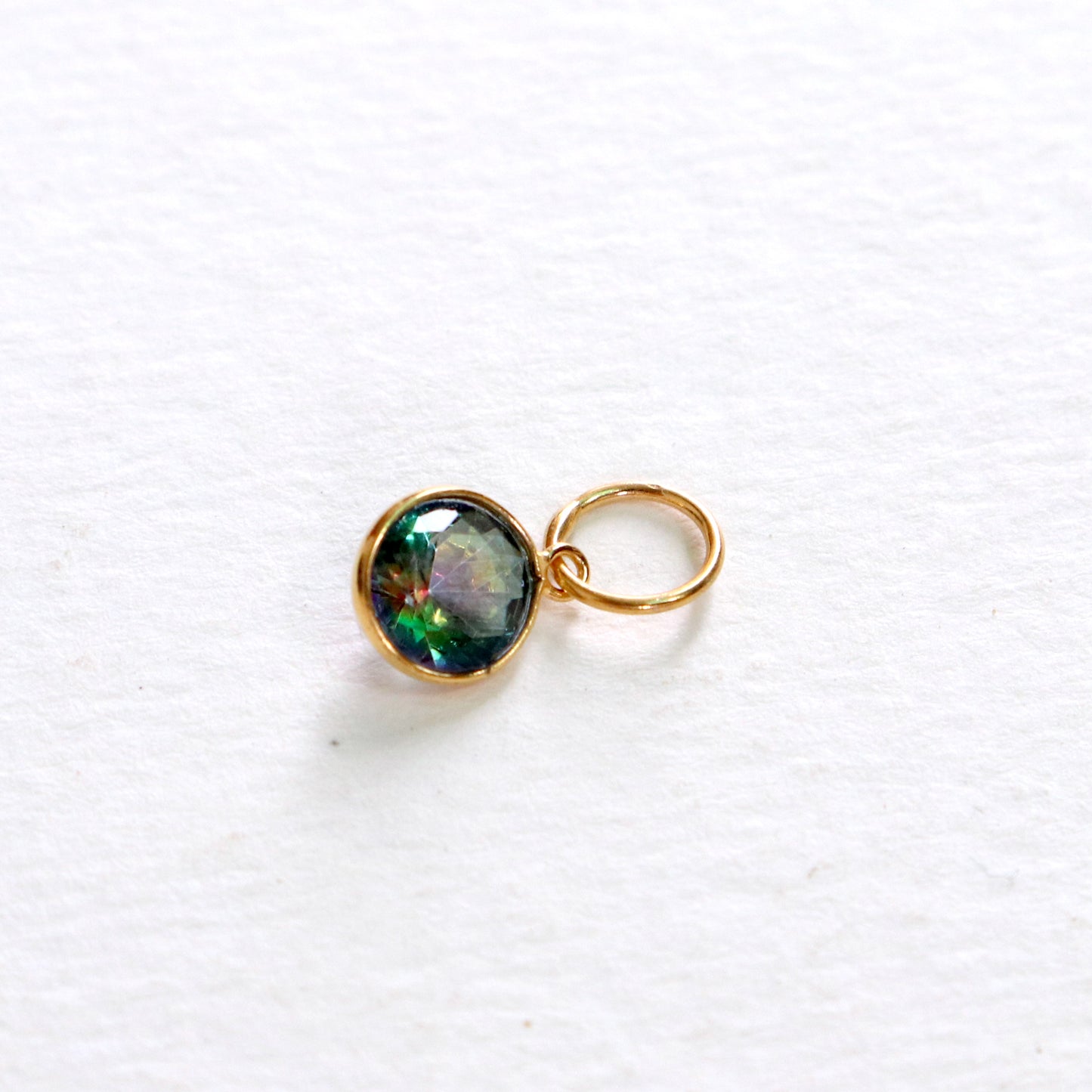 Mystic Topaz Charm, 18k Solid Gold Charm, Mystic Topaz Gold Charm, Gold Charm, Charm Pendant, Charm Necklace, Handmade Gold Charm, Gift For Christmas Charm, Gift For Partywear Charm, Gift For Sister Charm, Gift For Her Charm