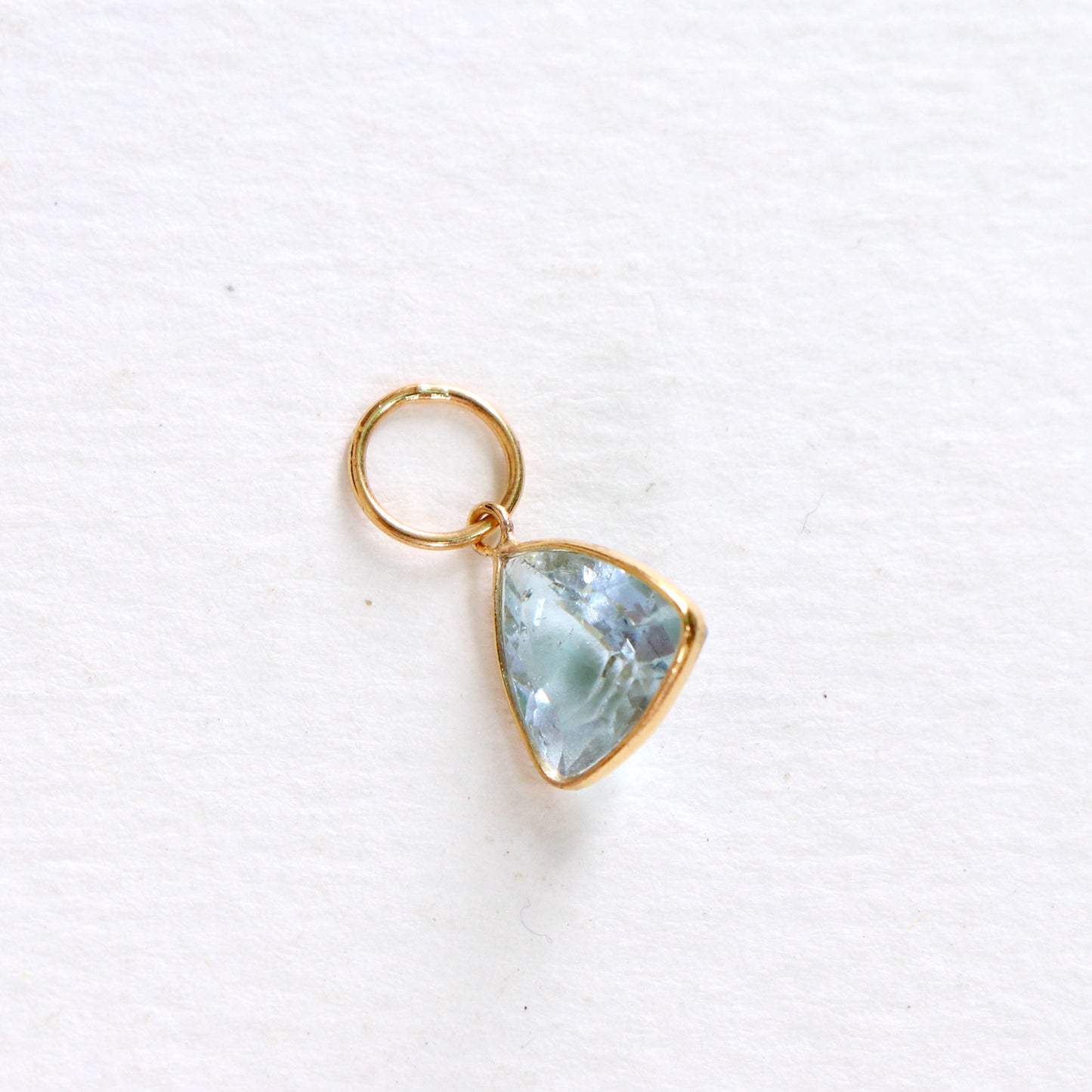 Blue Topaz Charm, 18k Solid Gold Charm, Natural Blue Topaz Charm, Gold Charm, Charm Pendant, Charm Necklace, Handmade Gold Charm
