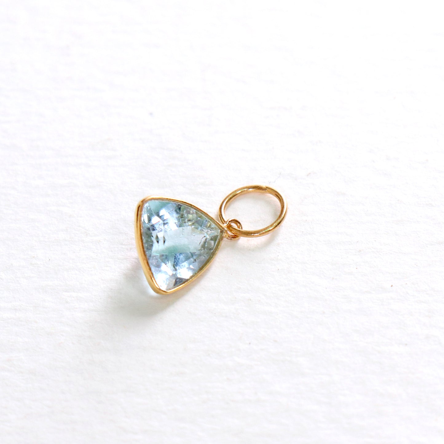 Blue Topaz Charm, 18k Solid Gold Charm, Natural Blue Topaz Charm, Gold Charm, Charm Pendant, Charm Necklace, Handmade Gold Charm