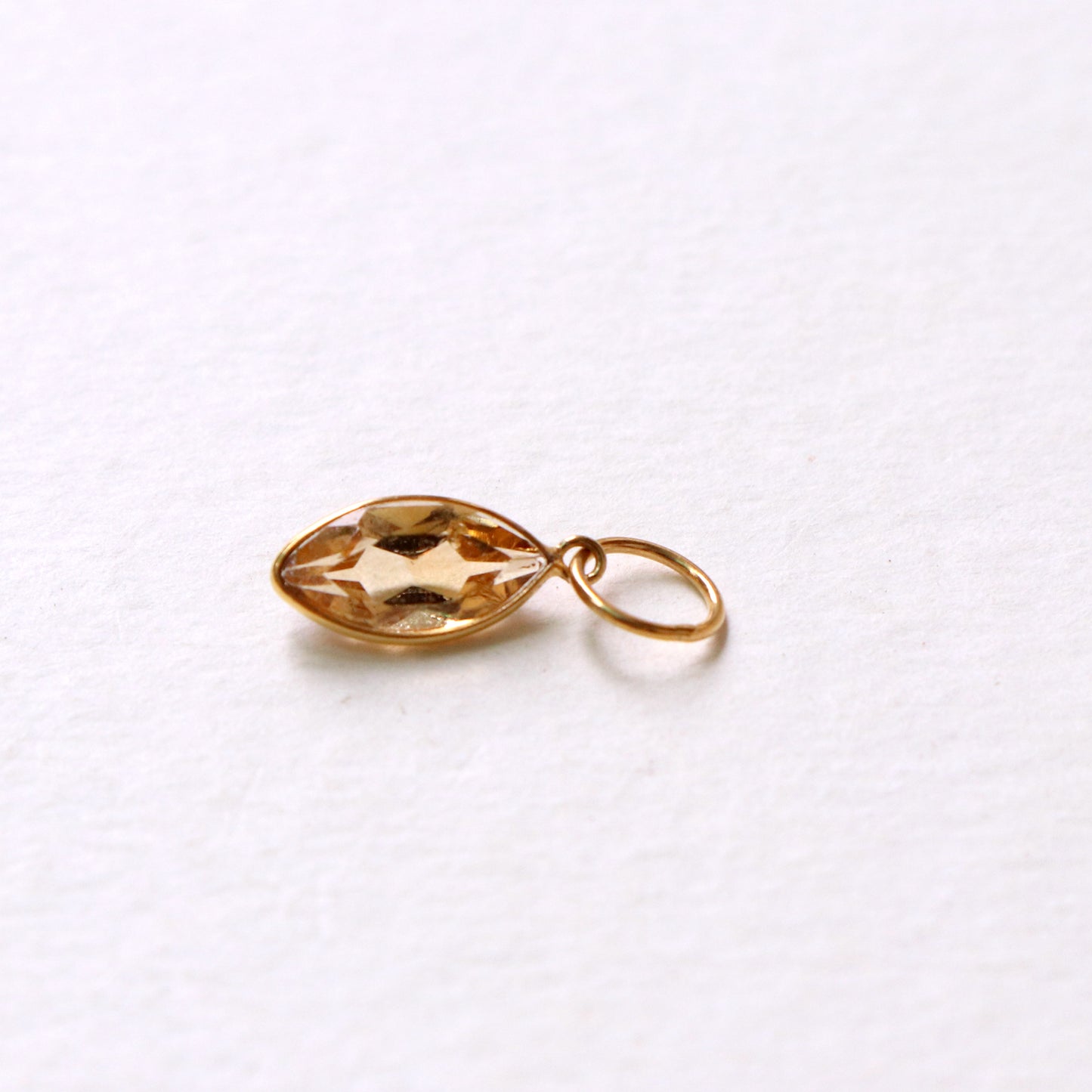 Citrine Charm, 18k Solid Gold Charm, Natural Citrine Charm, Gold Charm, Charm Pendant, Charm Necklace, Handmade Gold Charm