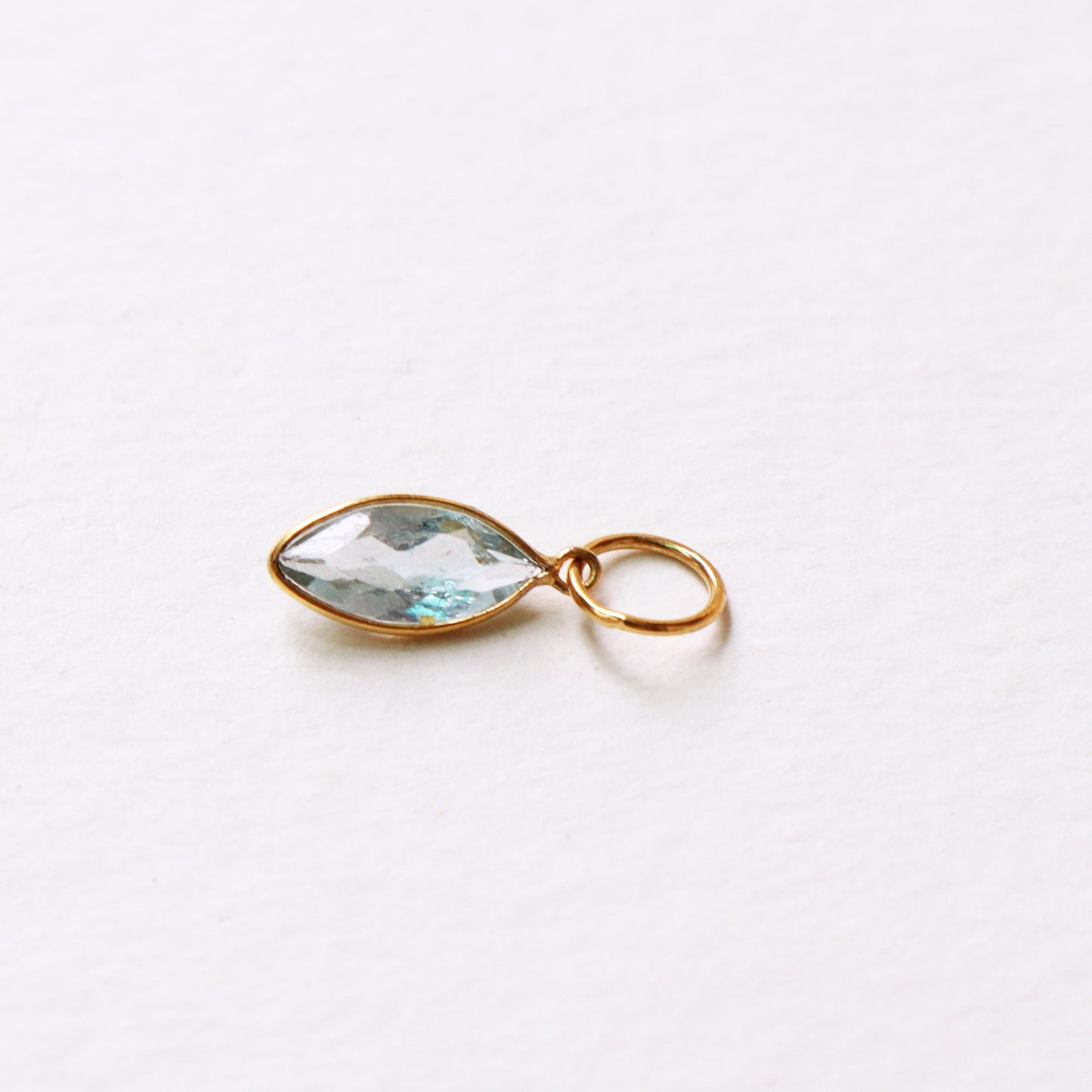 Blue Topaz Charm, 18k Solid Gold Charm, Natural Blue Topaz Charm, Gold Charm, Charm Pendant, Charm Necklace, Handmade Gold Charm