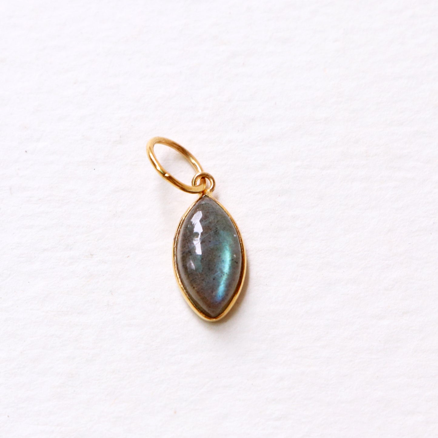 Labradorite Charm, Labradorite 18k Solid Gold Charm, Labradorite Charms, Gold Charm, Charm Pendant, Charm Necklace, Handmade Gold Charm