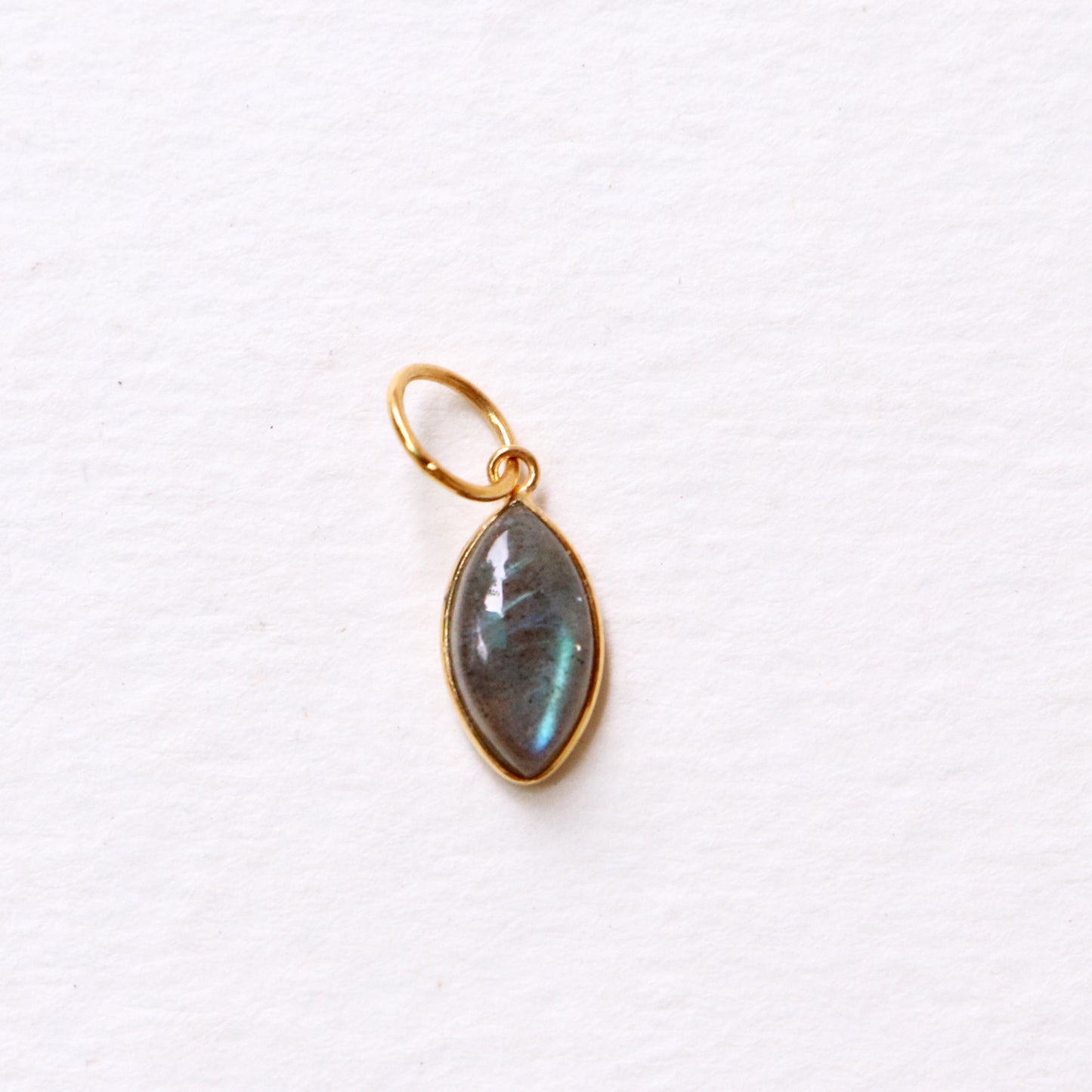 Labradorite Charm, Labradorite 18k Solid Gold Charm, Labradorite Charms, Gold Charm, Charm Pendant, Charm Necklace, Handmade Gold Charm