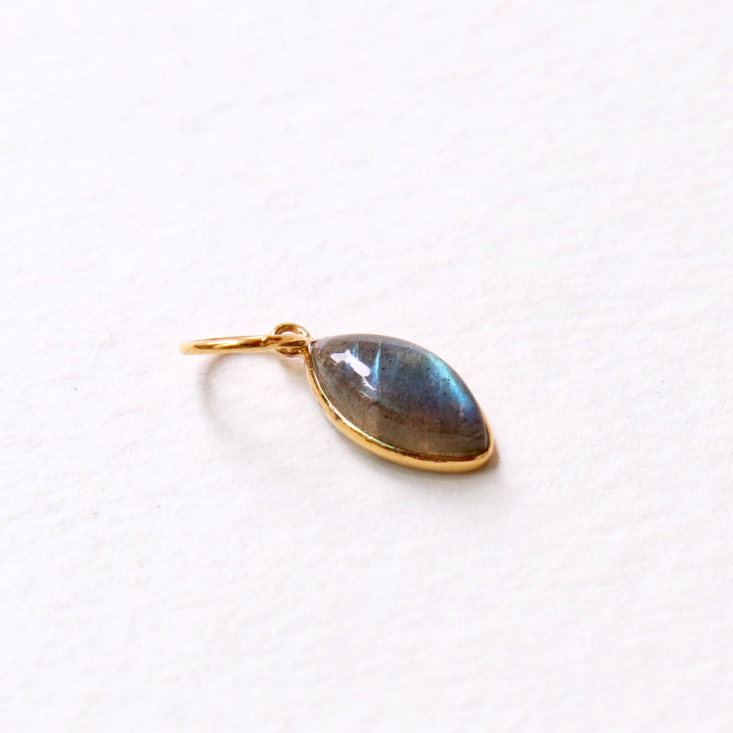 Labradorite Charm, Labradorite 18k Solid Gold Charm, Labradorite Charms, Gold Charm, Charm Pendant, Charm Necklace, Handmade Gold Charm