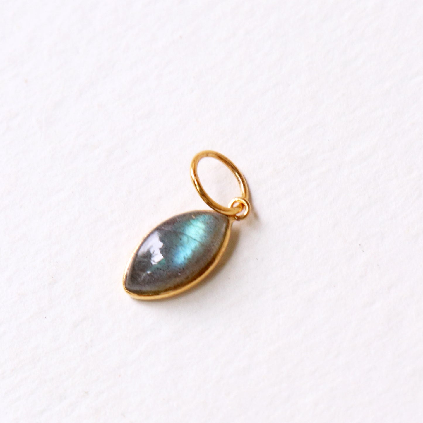 Labradorite Charm, Labradorite 18k Solid Gold Charm, Labradorite Charms, Gold Charm, Charm Pendant, Charm Necklace, Handmade Gold Charm