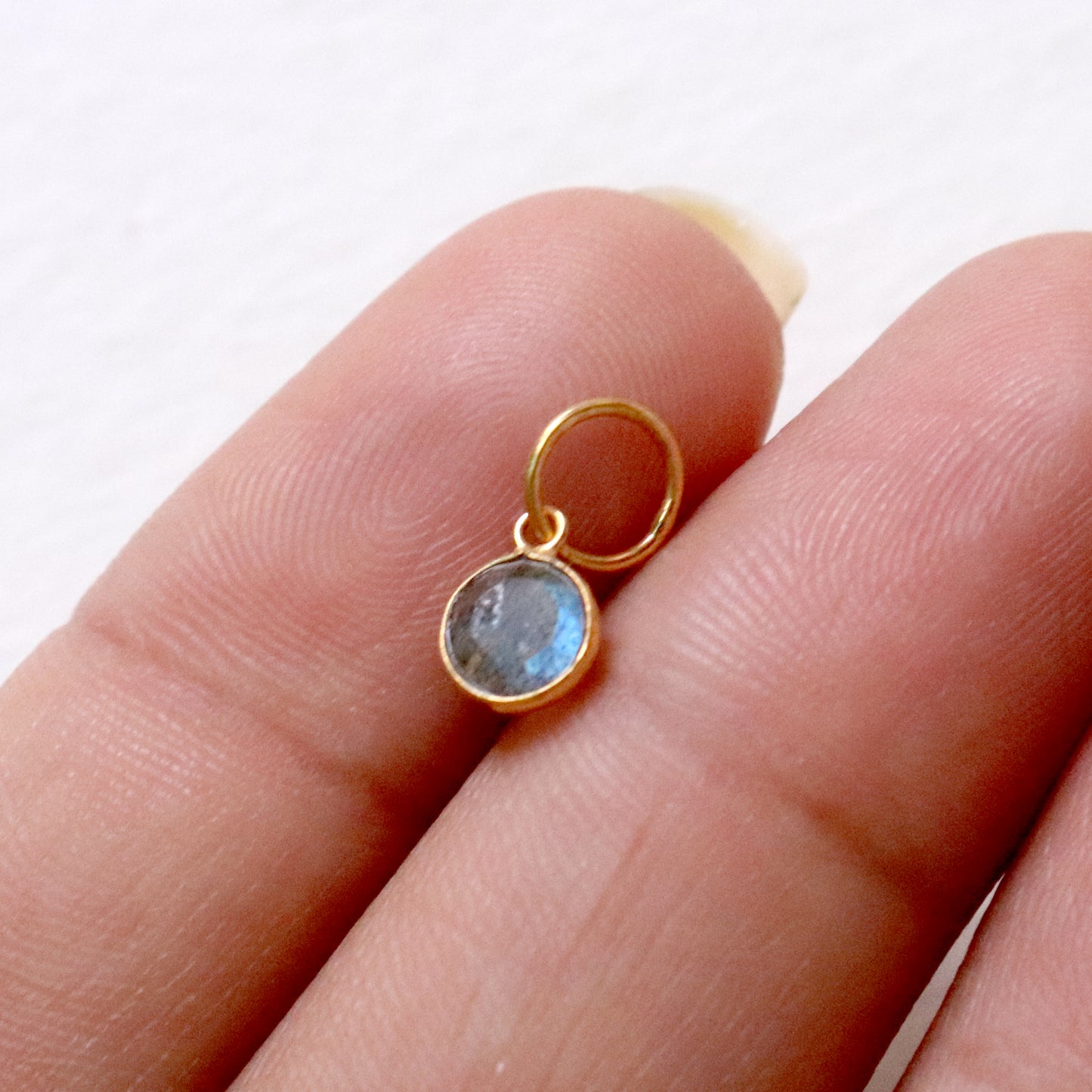Faceted Labradorite Charm, Labradorite 18k Solid Gold Charm, Labradorite Charms, Gold Charm, Charm Pendant, Charm Necklace, Handmade Charm