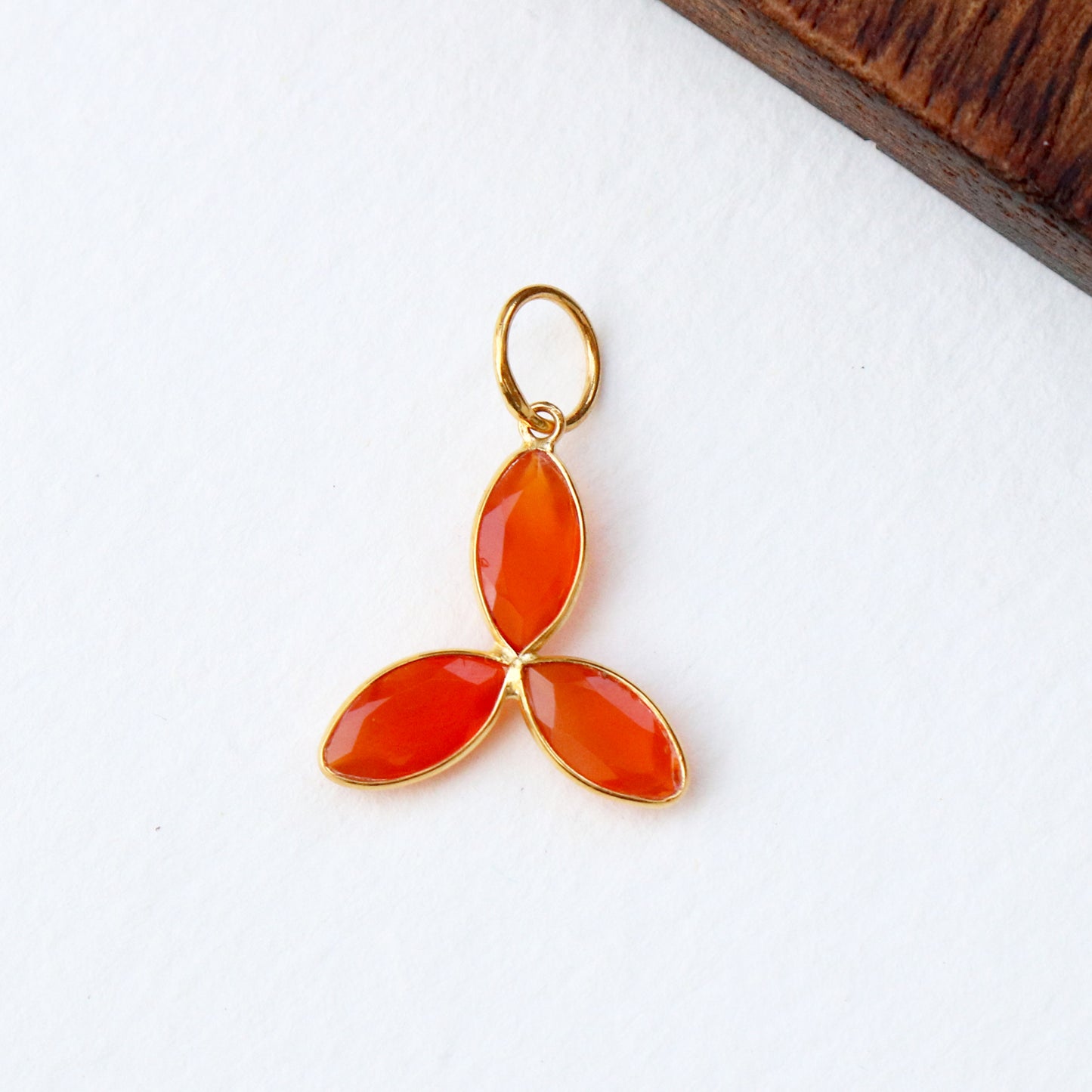 Carnelian Charm, 18k Solid Gold Charm, Natural Carnelian Charm, Gold Charm, Charm Pendant, Charm Necklace, Handmade Gold Charm, Gfit for Her