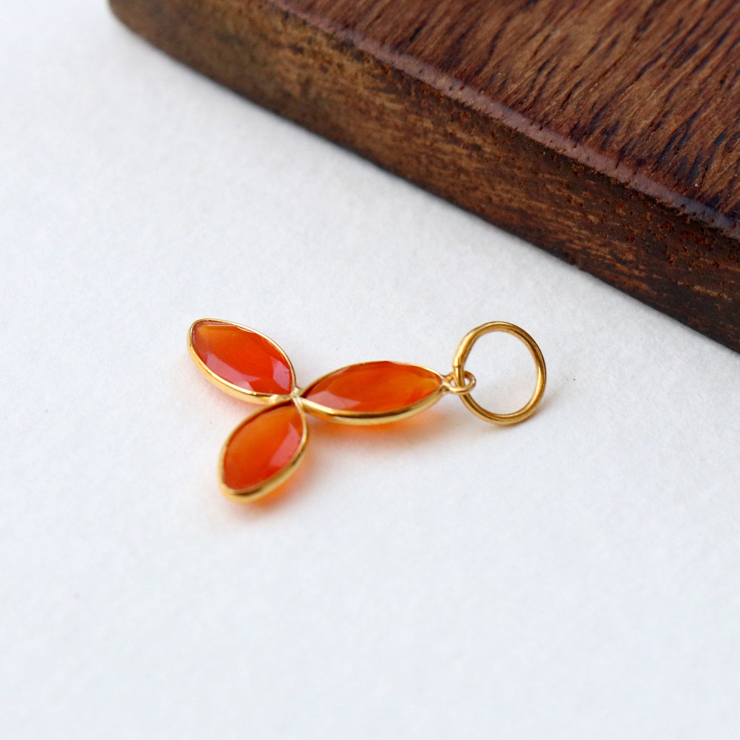 Carnelian Charm, 18k Solid Gold Charm, Natural Carnelian Charm, Gold Charm, Charm Pendant, Charm Necklace, Handmade Gold Charm, Gfit for Her