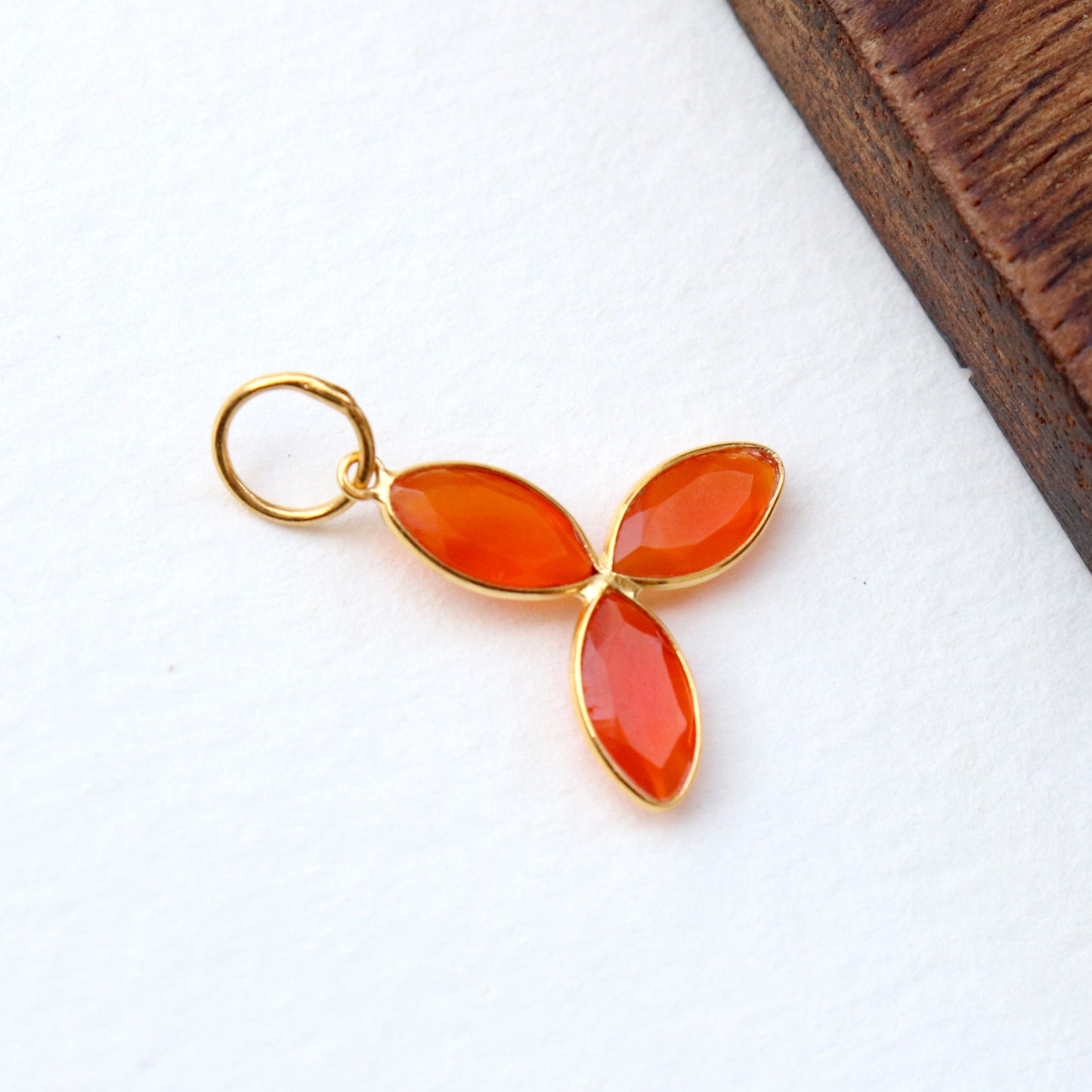 Carnelian Charm, 18k Solid Gold Charm, Natural Carnelian Charm, Gold Charm, Charm Pendant, Charm Necklace, Handmade Gold Charm, Gfit for Her