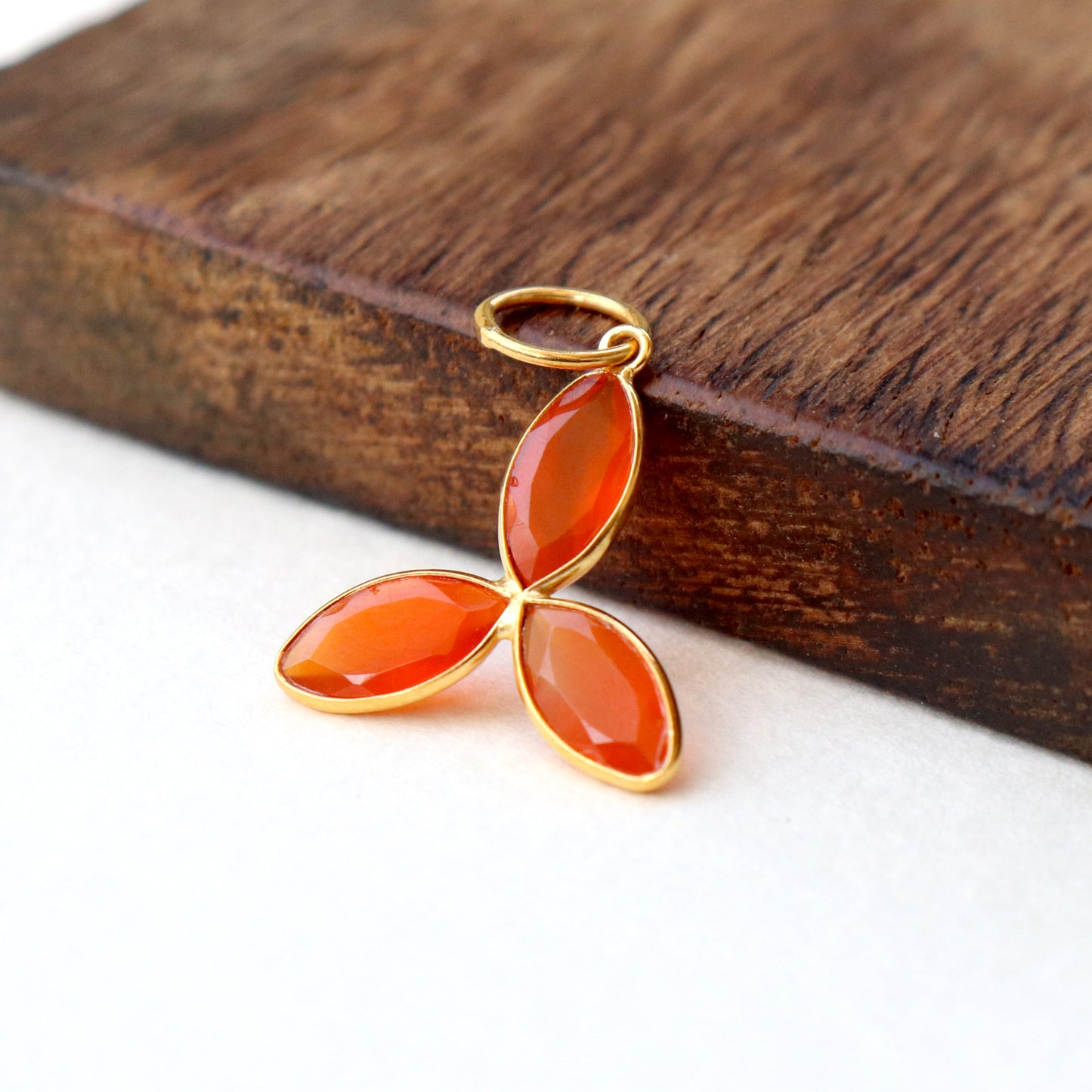 Carnelian Charm, 18k Solid Gold Charm, Natural Carnelian Charm, Gold Charm, Charm Pendant, Charm Necklace, Handmade Gold Charm, Gfit for Her