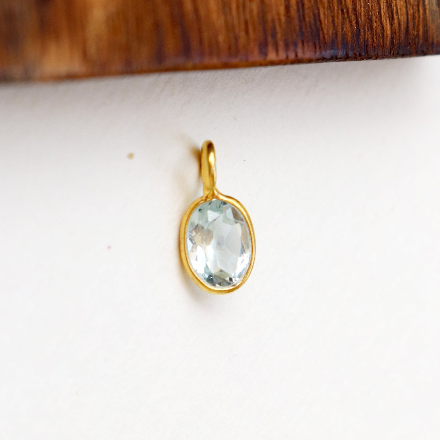 Natural Blue Topaz Charm, 18k Solid Gold Charm, AA Blue Topaz Charm, Gold Charm, Charm Pendant, Charm Necklace, Handmade Gold Charm, Gift For Her Charm
