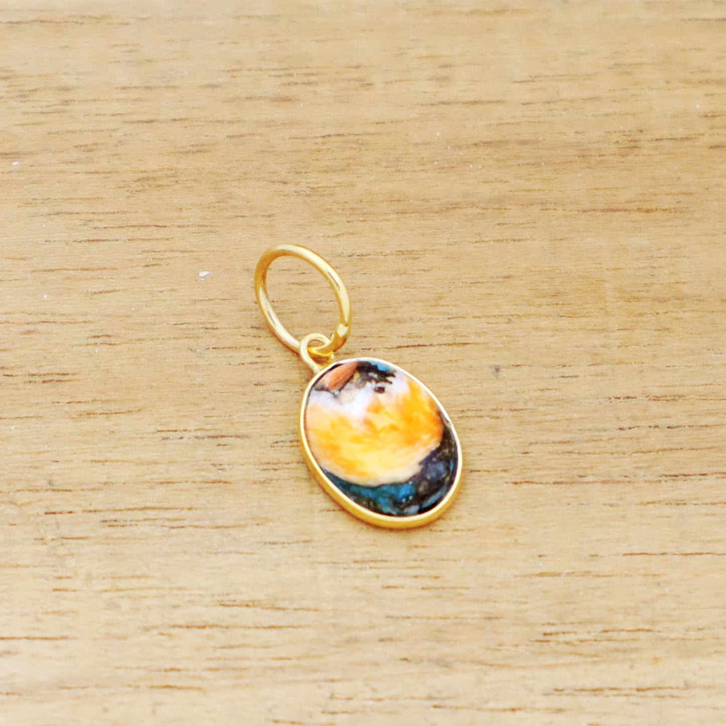 Oyster Copper Turquoise Charm, 18K gold charm pendant, Handmade Charm, Oyster Turquoise Charm, Turquoise Dainty Charm, Minimalist Pendant