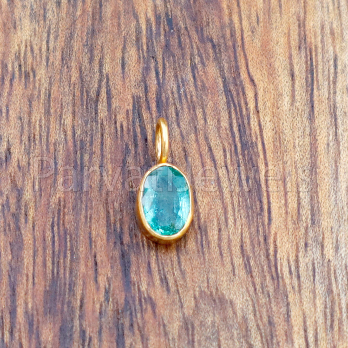 Emerald Charm, 18k Solid Gold Charm, Natural Emerald Charm, Gold Charm, Charm Pendant, Charm Necklace, Handmade Gold Charm