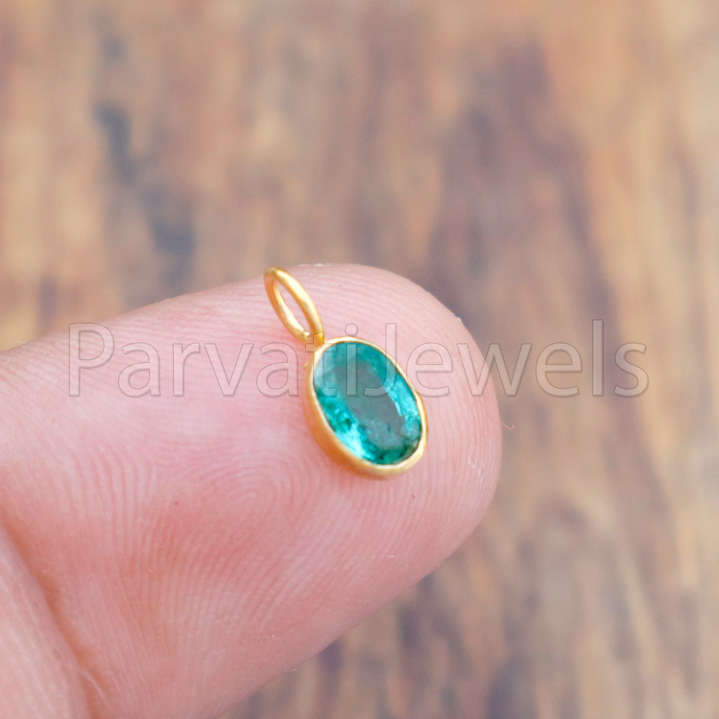 Emerald Charm, 18k Solid Gold Charm, Natural Emerald Charm, Gold Charm, Charm Pendant, Charm Necklace, Handmade Gold Charm