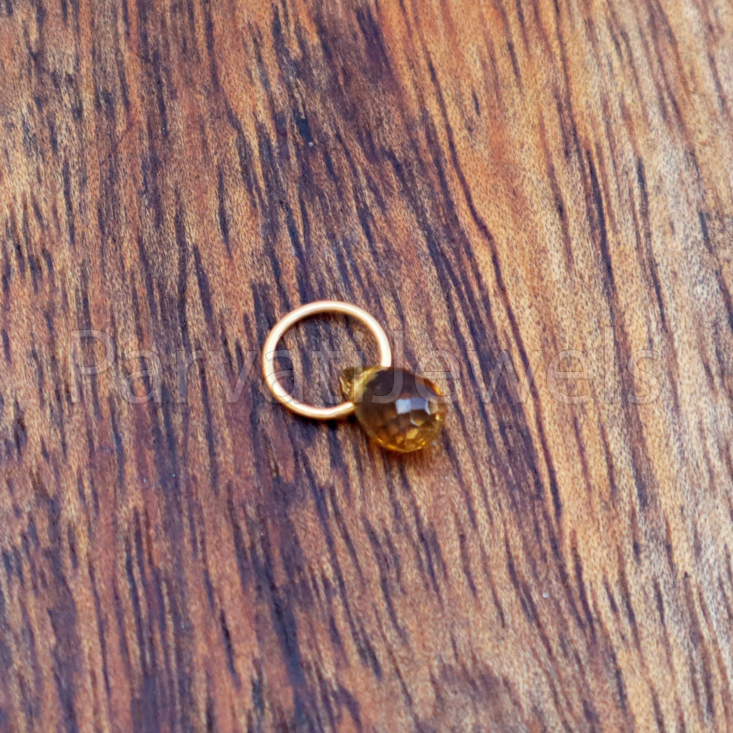Brown Sapphire Charm, 18k Solid Gold Charm, Teardrop Brown Sapphire Charm, Gold Charm, Charm Pendant, Charm Necklace, Handmade Gold Charm