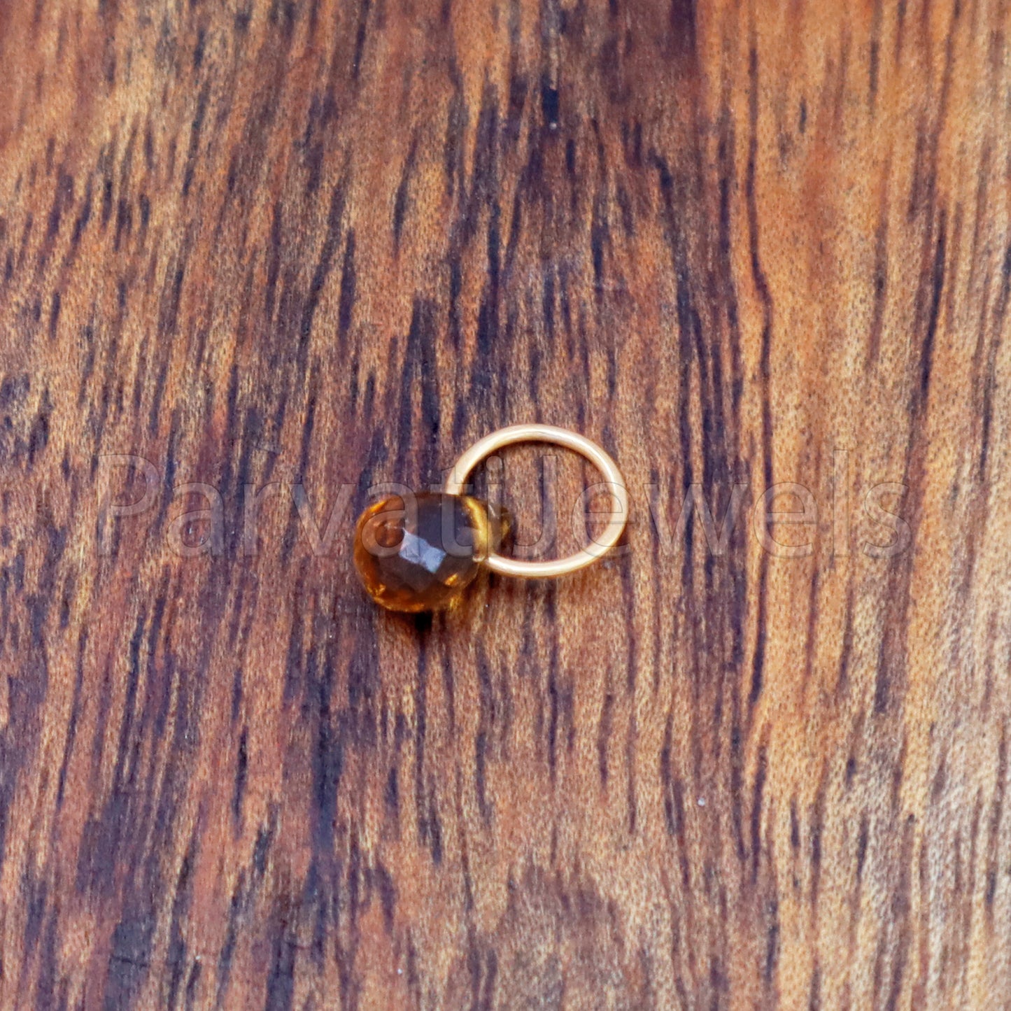 Brown Sapphire Charm, 18k Solid Gold Charm, Teardrop Brown Sapphire Charm, Gold Charm, Charm Pendant, Charm Necklace, Handmade Gold Charm