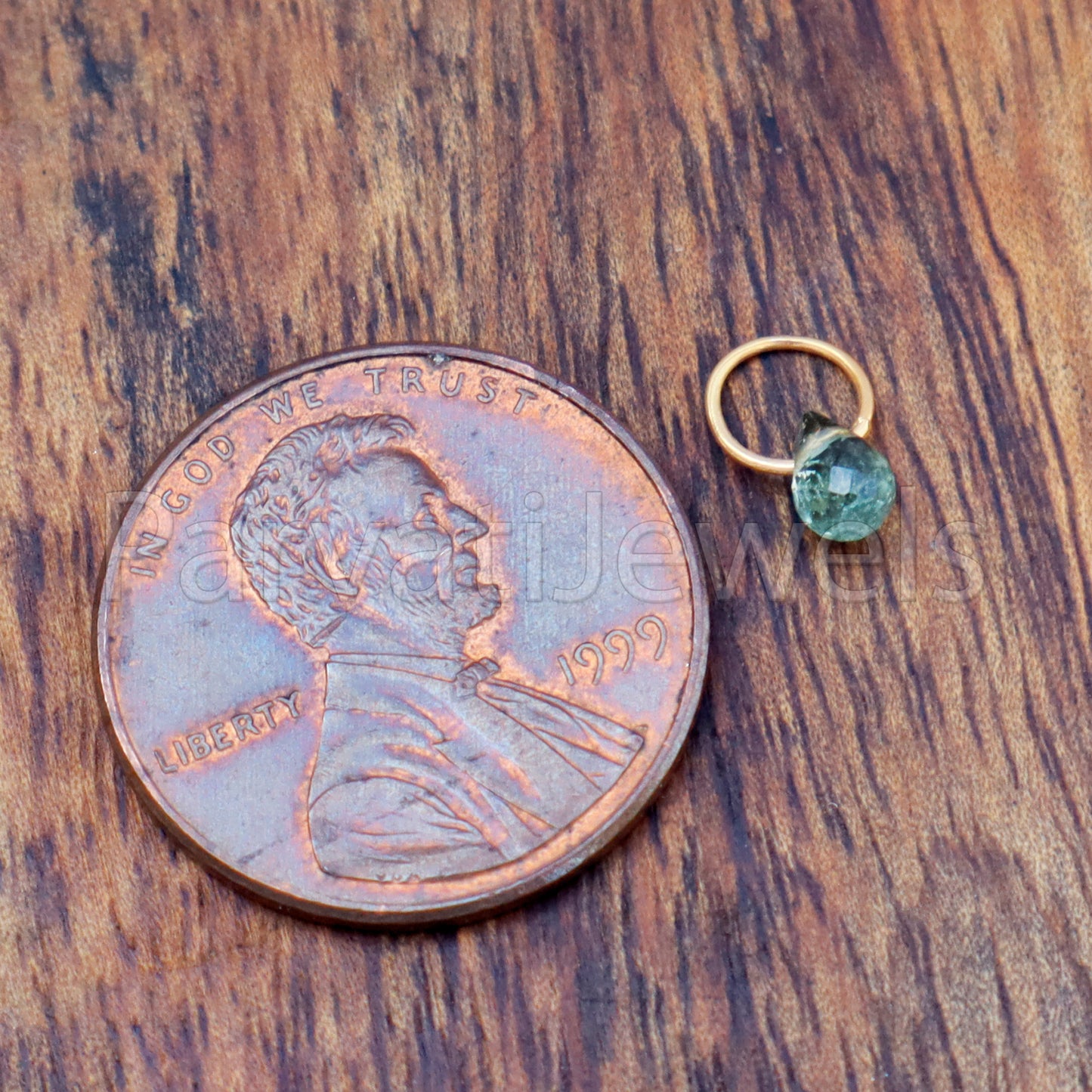 Green Sapphire Charm, 18k Solid Gold Charm, Teardrop Green Sapphire Charm, Gold Charm, Charm Pendant, Charm Necklace, Handmade Gold Charm