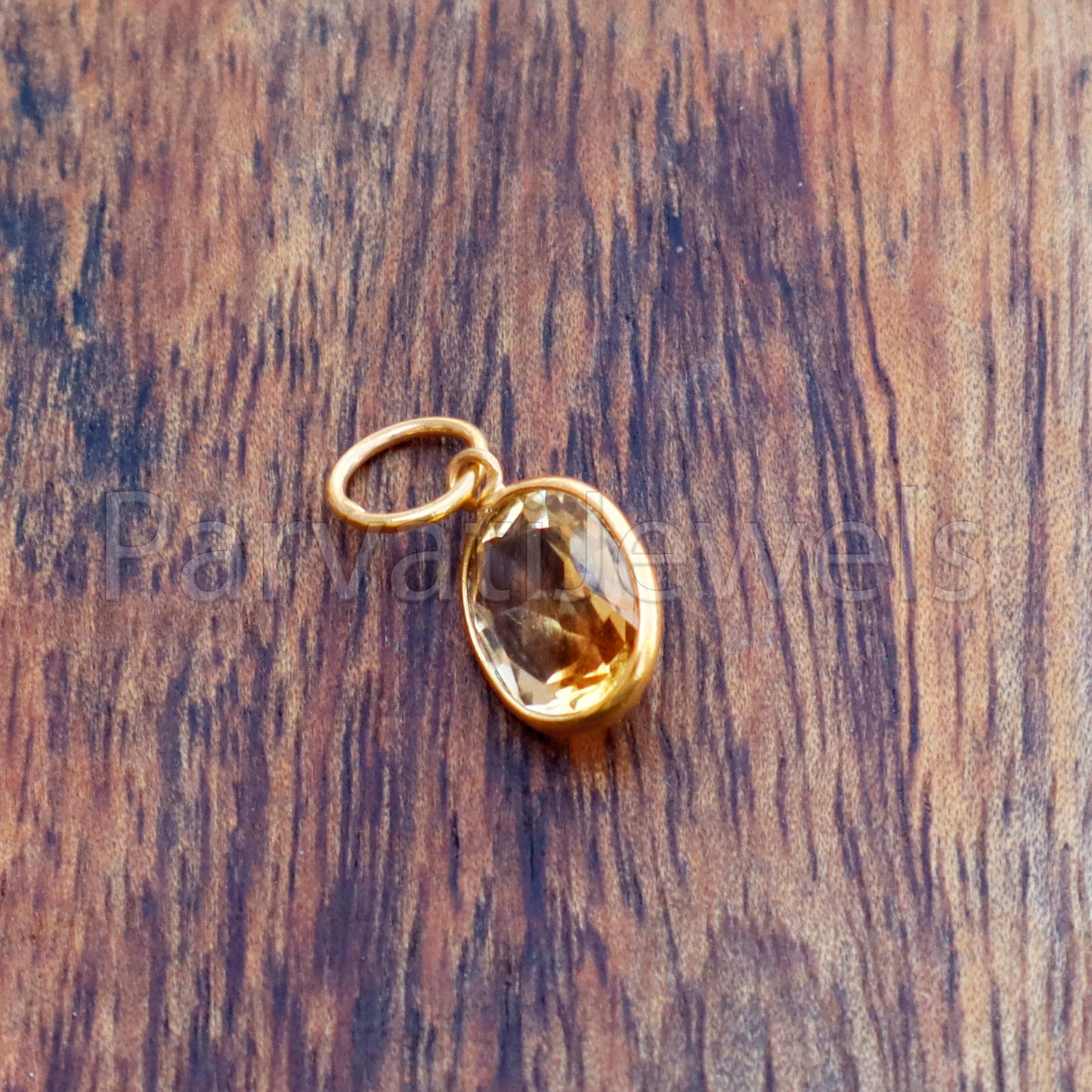 Citrine Charm, 18k Solid Gold Charm, Natural Citrine Charm, Gold Charm, Charm Pendant, Charm Necklace, Handmade Gold Charm, Gift for her