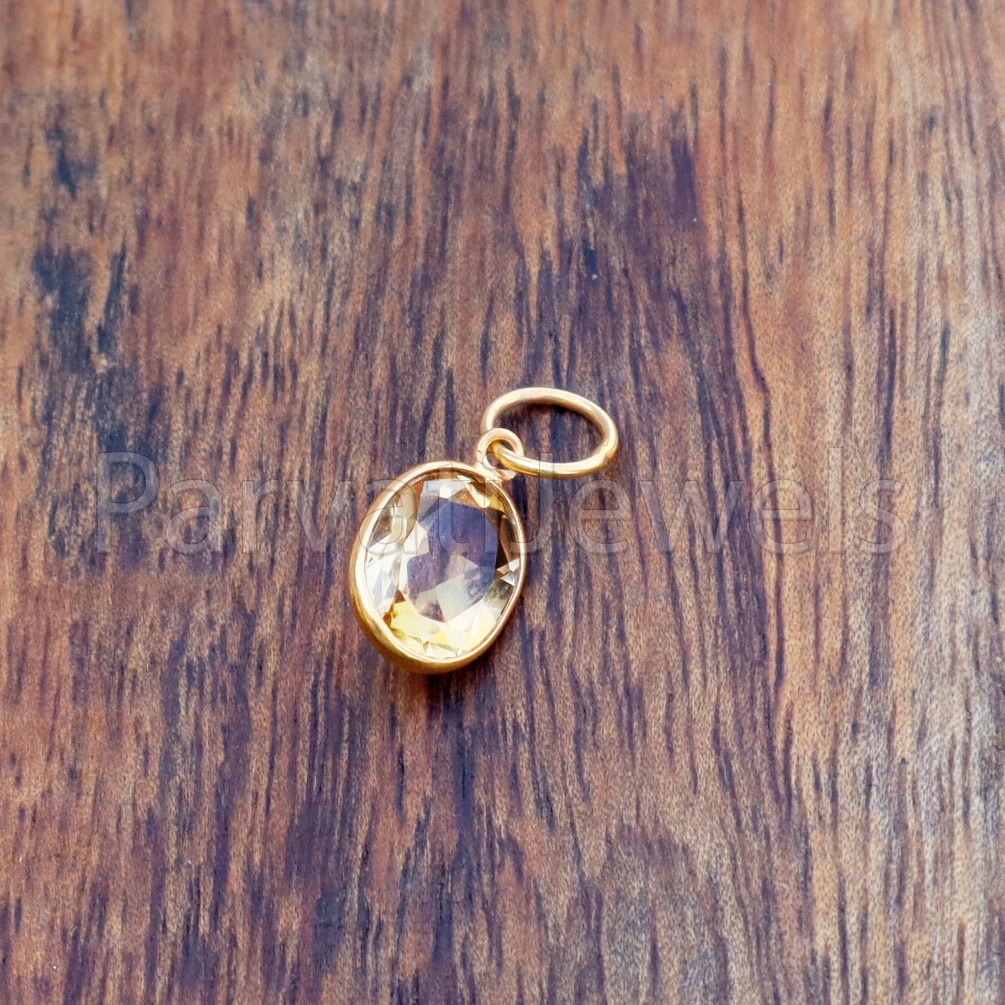 Citrine Charm, 18k Solid Gold Charm, Natural Citrine Charm, Gold Charm, Charm Pendant, Charm Necklace, Handmade Gold Charm, Gift for her