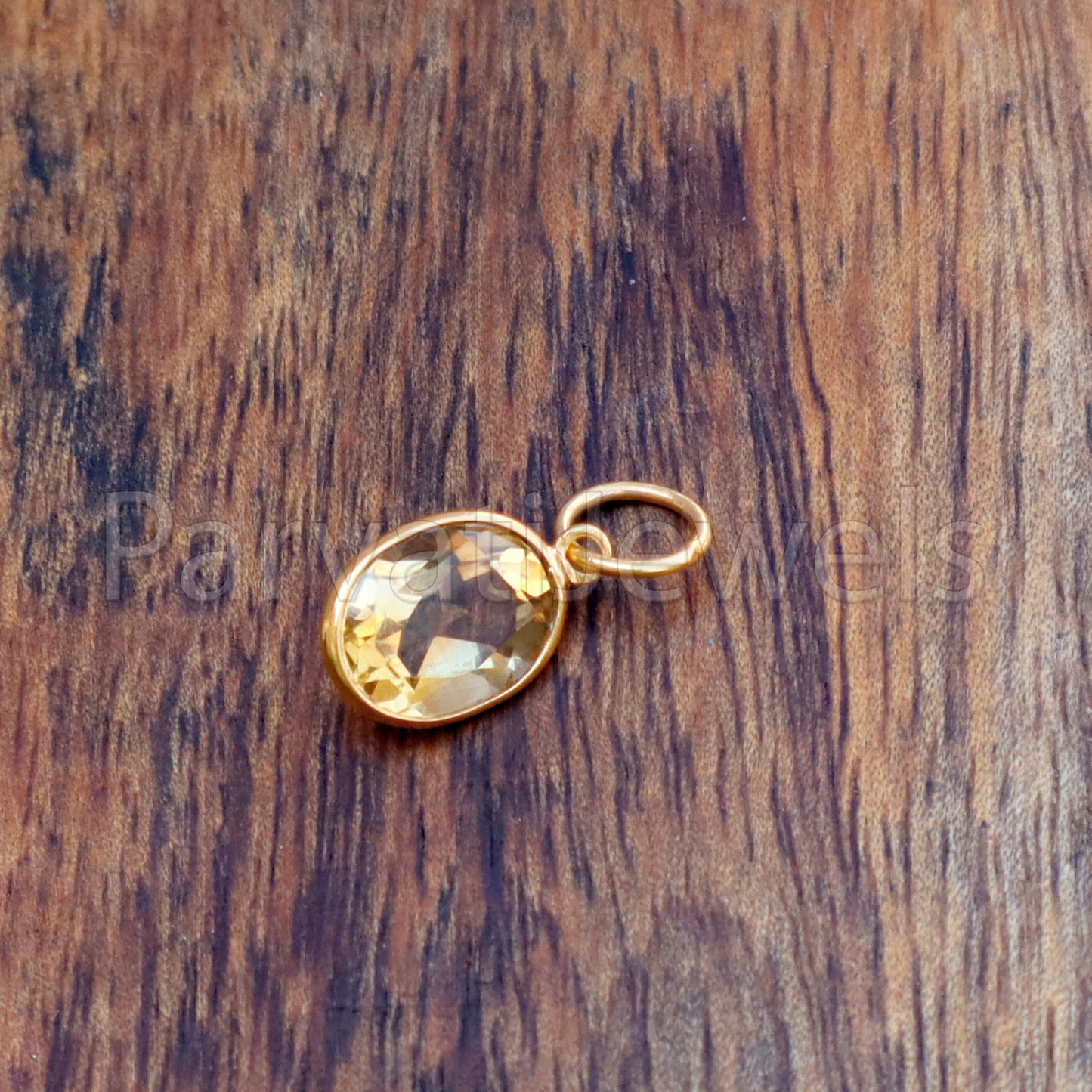 Citrine Charm, 18k Solid Gold Charm, Natural Citrine Charm, Gold Charm, Charm Pendant, Charm Necklace, Handmade Gold Charm, Gift for her