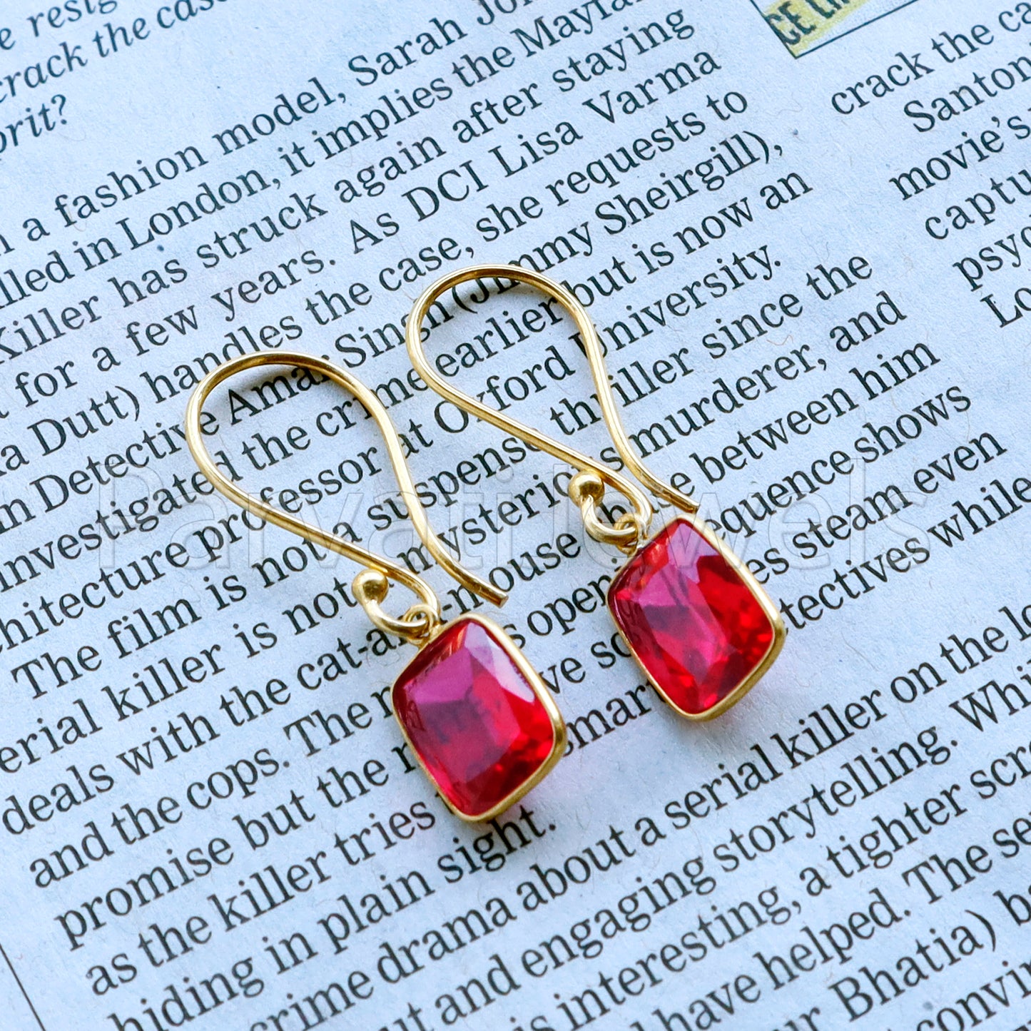 Lab Grown Ruby Dangle Earring, Dangle Earring,Ruby Earring, Minimalist Dangle Earring, Solid 18K Gold Earring,14kt gold earring,Gift for her