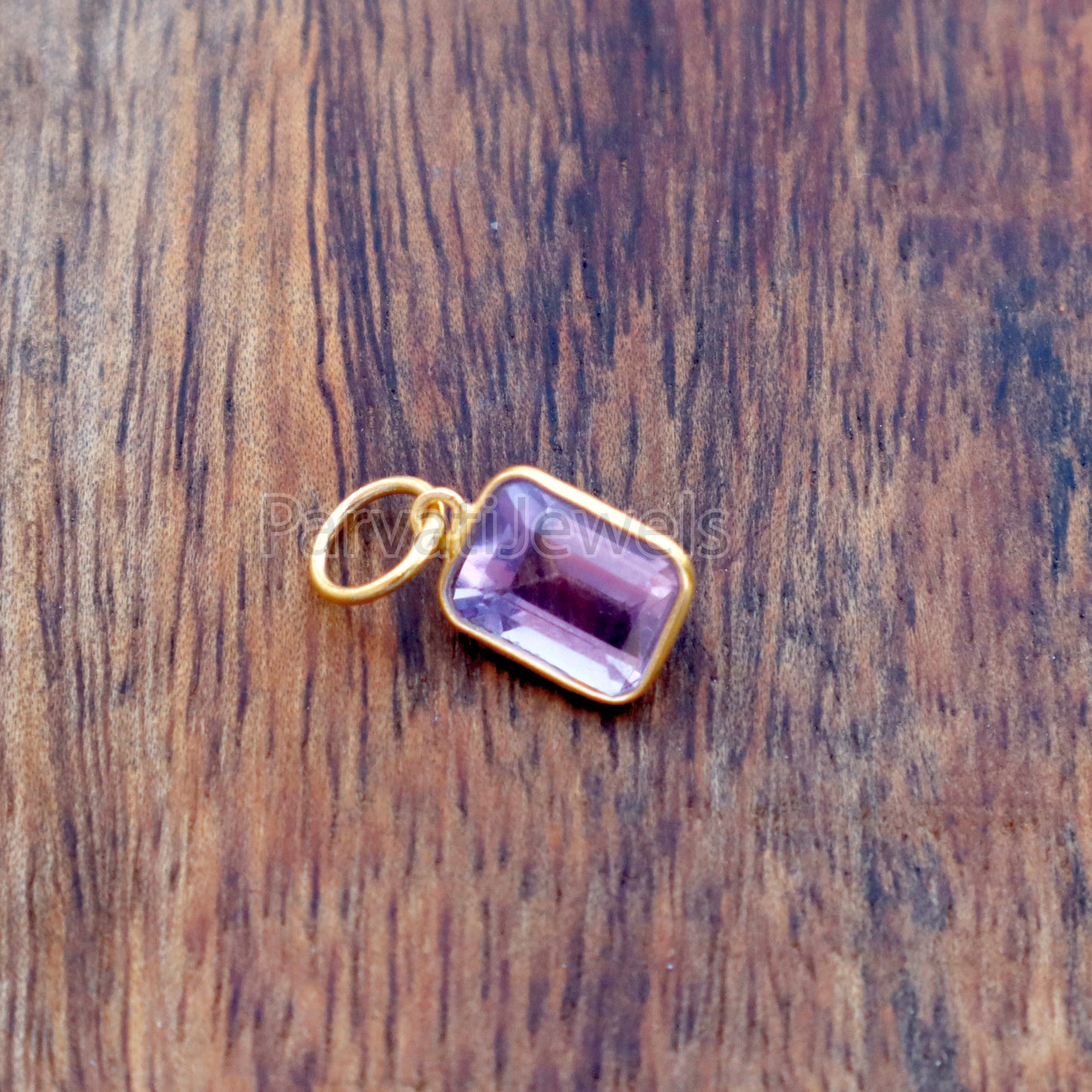 Amethyst Charm, 18k Solid Gold Charm, Natural Amethyst Charm, Gold Charm, Charm Pendant, Charm Necklace, Handmade Gold Charm, Gfit for Her