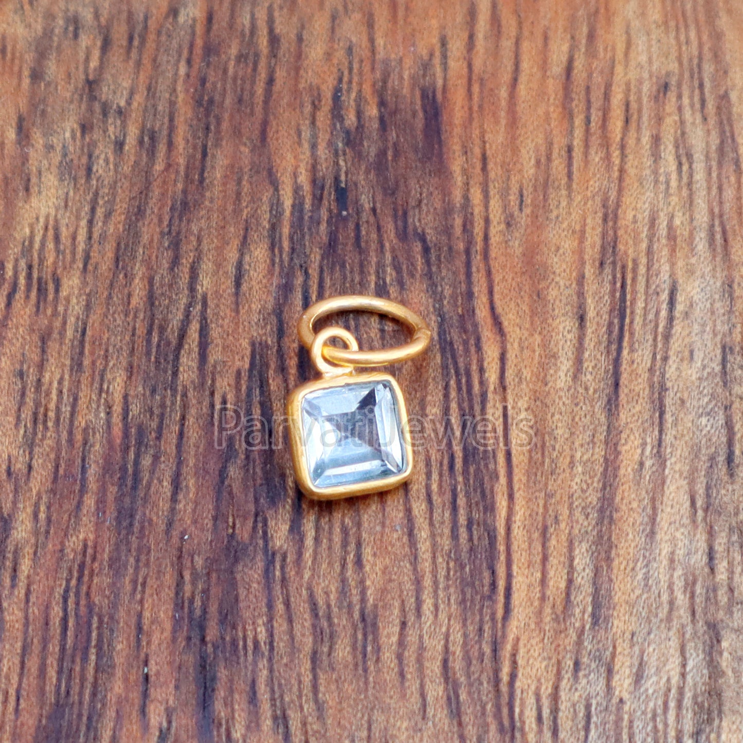 Blue Topaz Charm, 18k Solid Gold Charm, Natural Blue Topaz Charm, Gold Charm, Charm Pendant, Charm Necklace, Handmade Gold Charm