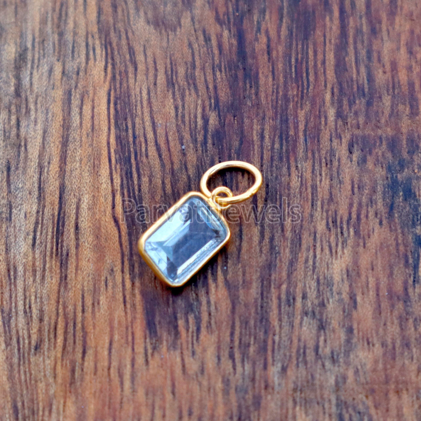 Blue Topaz Charm, 18k Solid Gold Charm, Natural Blue Topaz Charm, Gold Charm, Charm Pendant, Gold Charm Necklace, Handmade Gold Charm