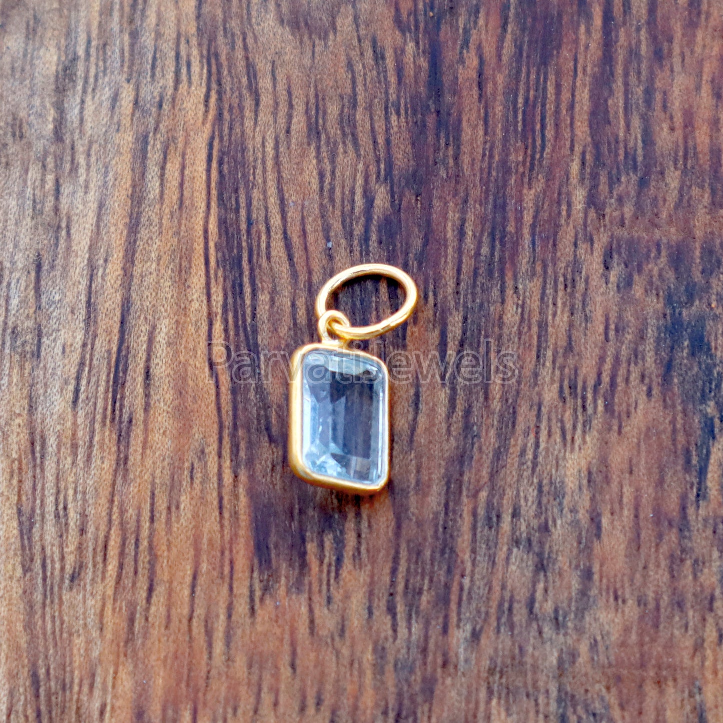 Blue Topaz Charm, 18k Solid Gold Charm, Natural Blue Topaz Charm, Gold Charm, Charm Pendant, Gold Charm Necklace, Handmade Gold Charm