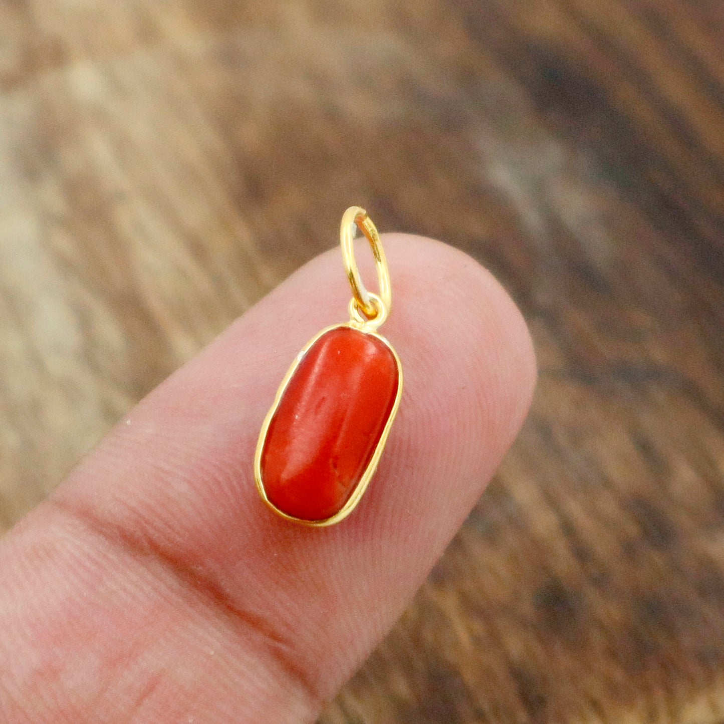 Red Coral Charm, 18k Solid Gold Charm, Natural Coral Charm, Coral Charms, Handmade Gold Charm, Coral Solid Gold Charm, Charm Pendant, Gold Charms Pendant