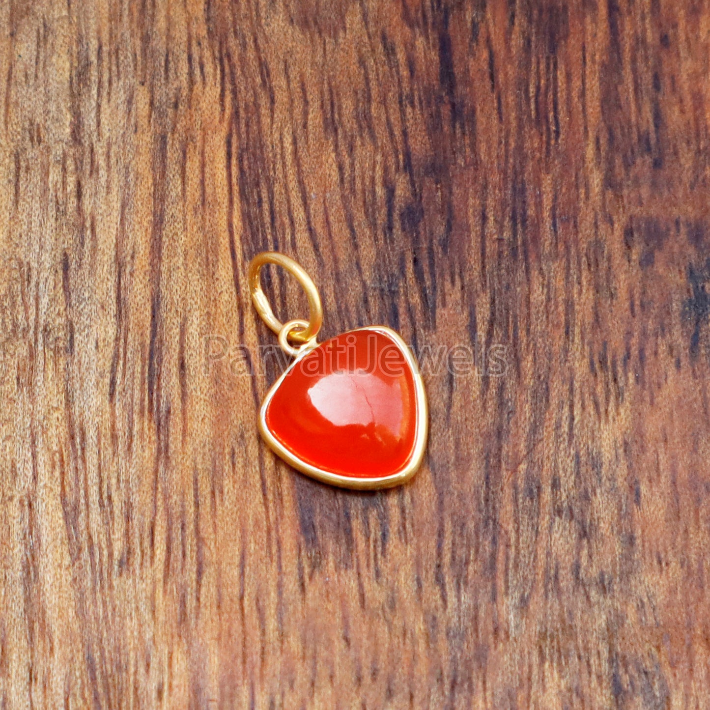 Natural Carnelian Charm, 18k Solid Gold Charm, AA Carnelian Gold Charm, Gold Charm, MOTIVATION STONE CHARM, Handmade Gold Charm, Gift for Her