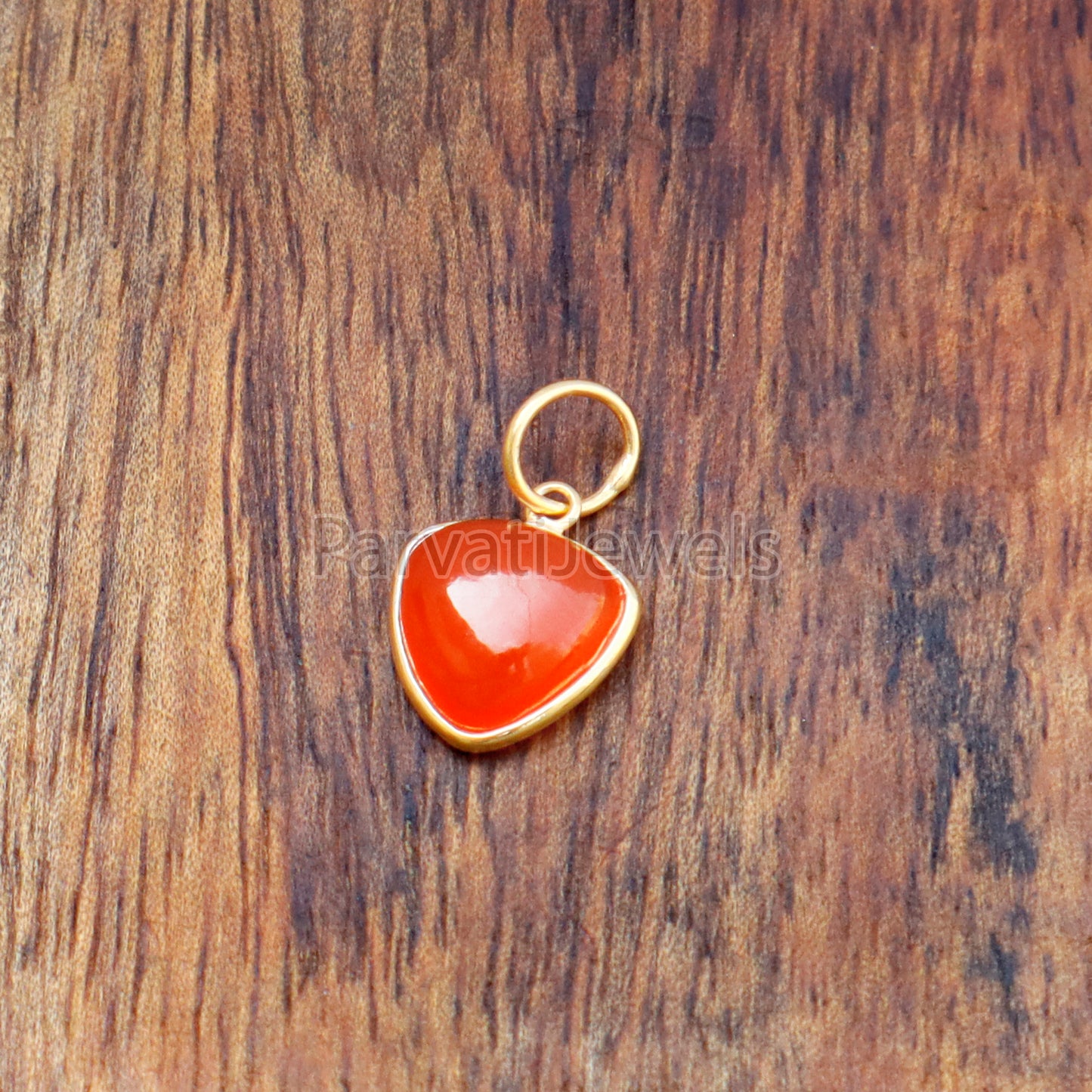 Natural Carnelian Charm, 18k Solid Gold Charm, AA Carnelian Gold Charm, Gold Charm, MOTIVATION STONE CHARM, Handmade Gold Charm, Gift for Her