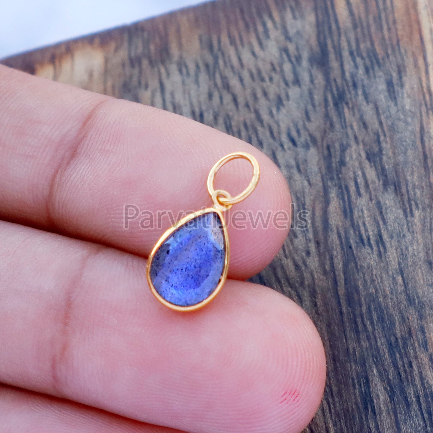 Faceted Labradorite Charm, Labradorite 18k Solid Gold Charm, Labradorite Charms, Gold Charm, Charm Pendant, Charm Necklace, Handmade Charm