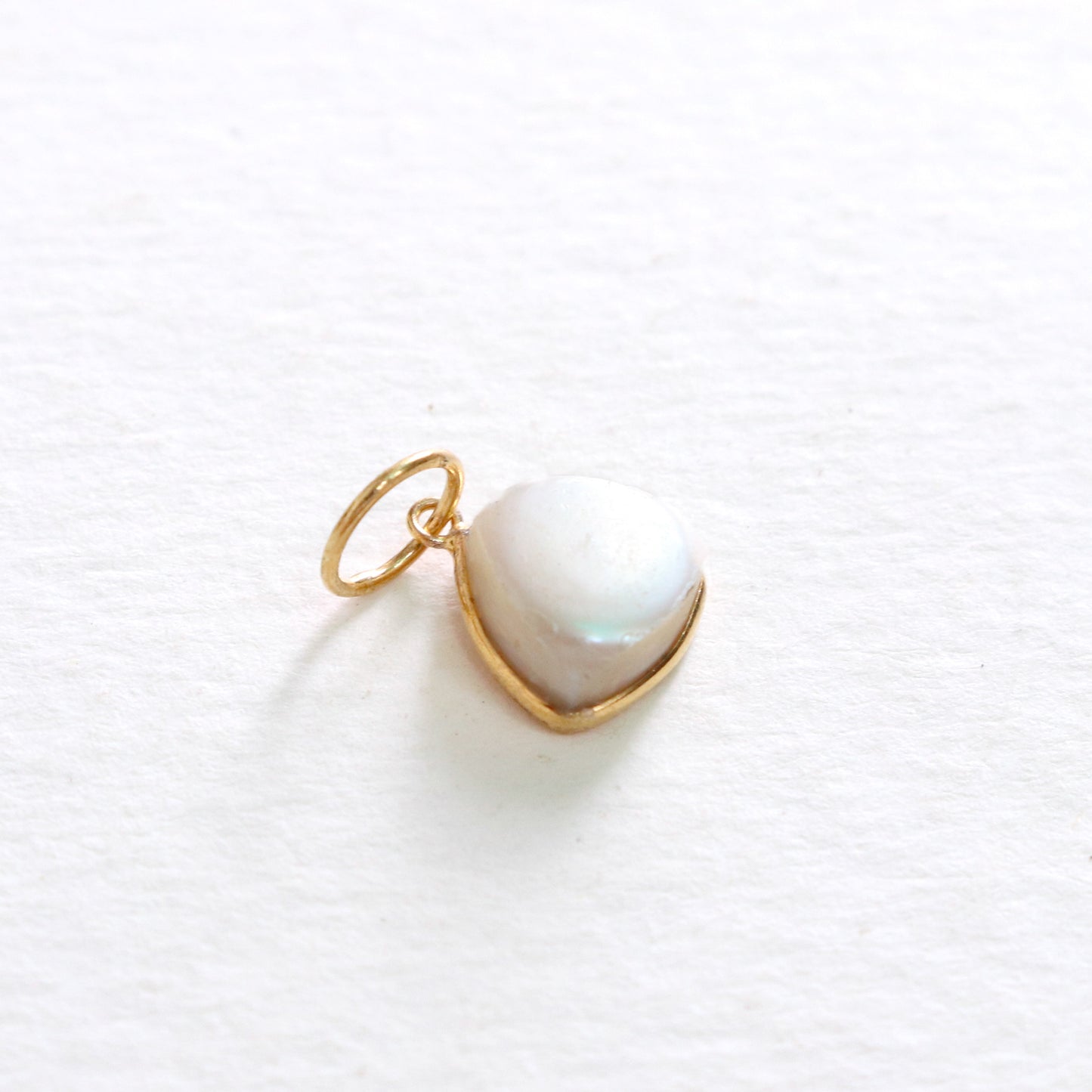 Natural Sea Pearl Charm, 18k Solid Gold Charm, Sea Pearl Gold Charm, Charm, Pearl Charm Necklace, Pearl Charm Pendant, Handmade Gold Charm