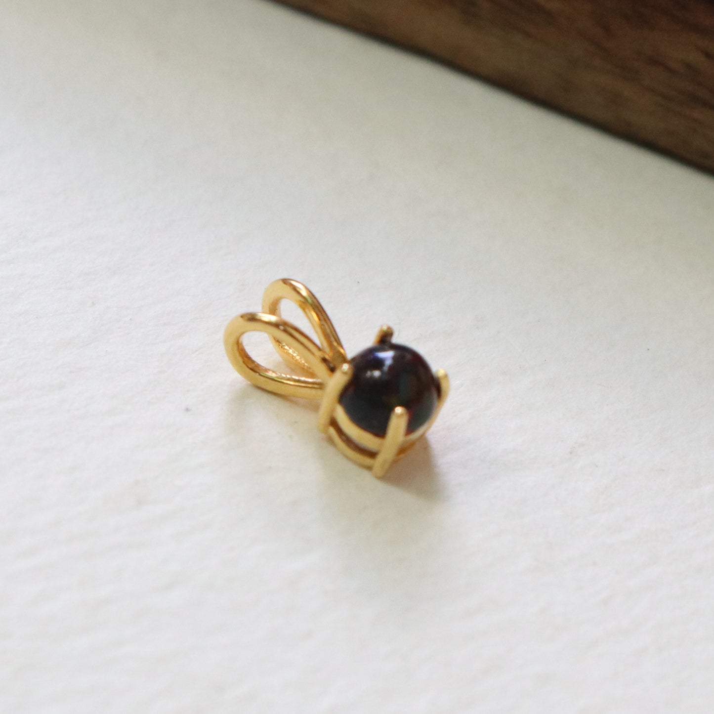 Natural Black Ethiopian Opal Charm Pendant, Opal Charms, Minimalist Charms Pendant, Claw Setting Charms Pendant, 14k Solid Gold Charms, Gift For Christmas Charm