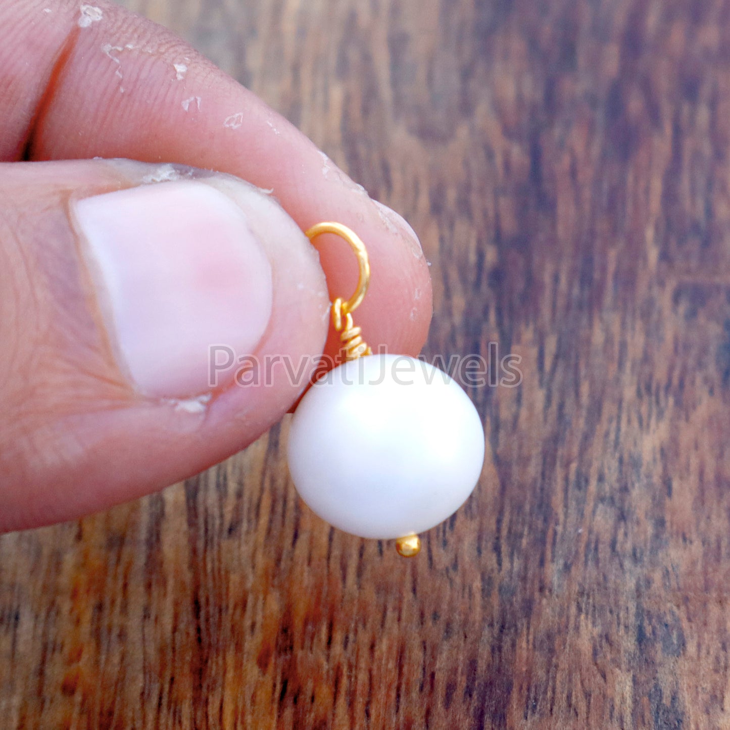 Natural Sea Pearl Charm, 18k Solid Gold Charm, Sea Pearl Gold Charm, Charm, Pearl Charm Necklace, Pearl Charm Pendant, Handmade Gold Charm