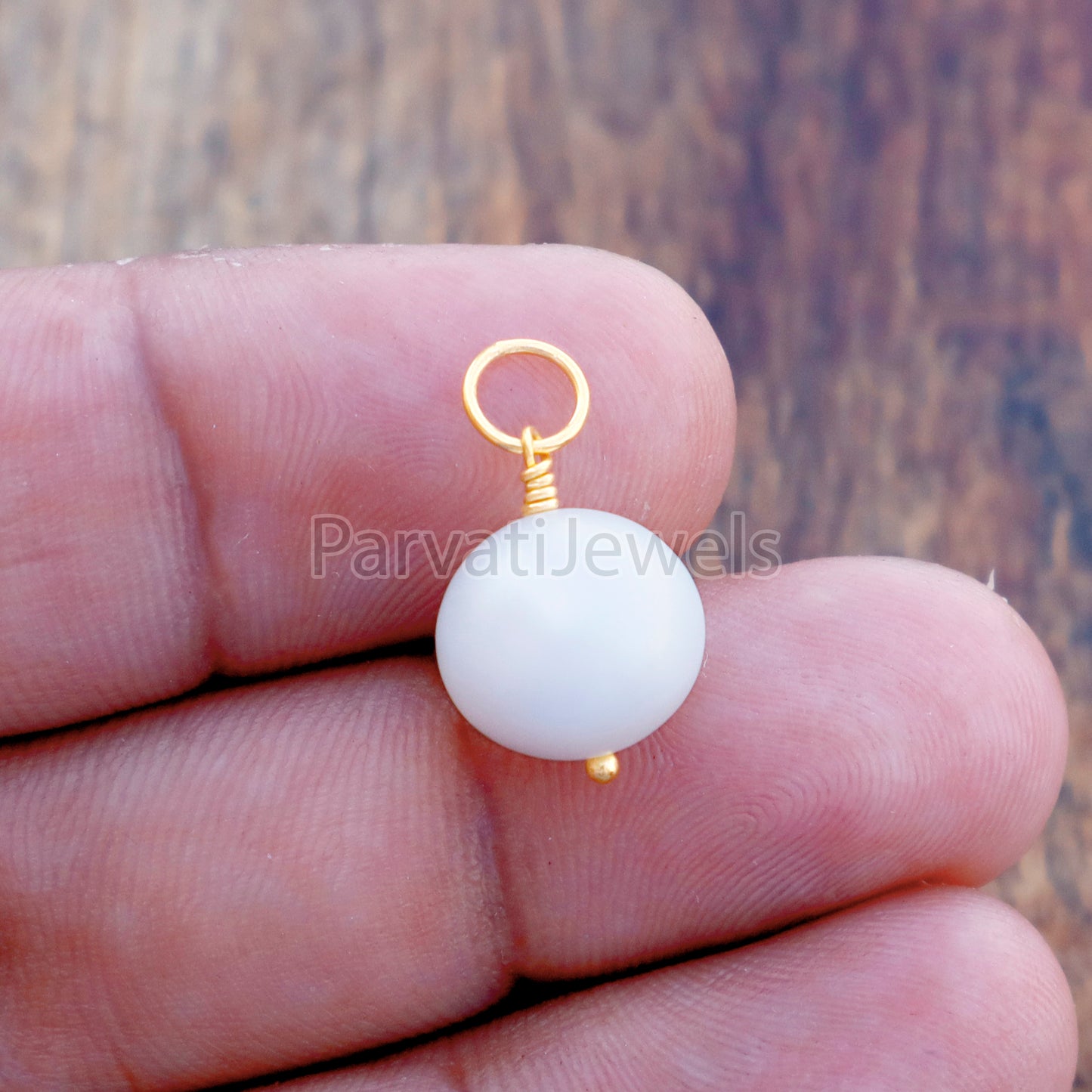 Natural Sea Pearl Charm, 18k Solid Gold Charm, Sea Pearl Gold Charm, Charm, Pearl Charm Necklace, Pearl Charm Pendant, Handmade Gold Charm