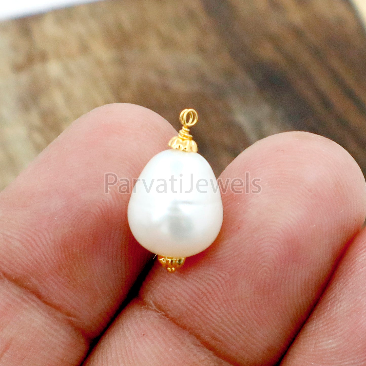 Natural Sea Pearl Charm, 18k Solid Gold Charm, Sea Pearl Gold Charm, Charm, Pearl Charm Necklace, Pearl Charm Pendant, Handmade Gold Charm