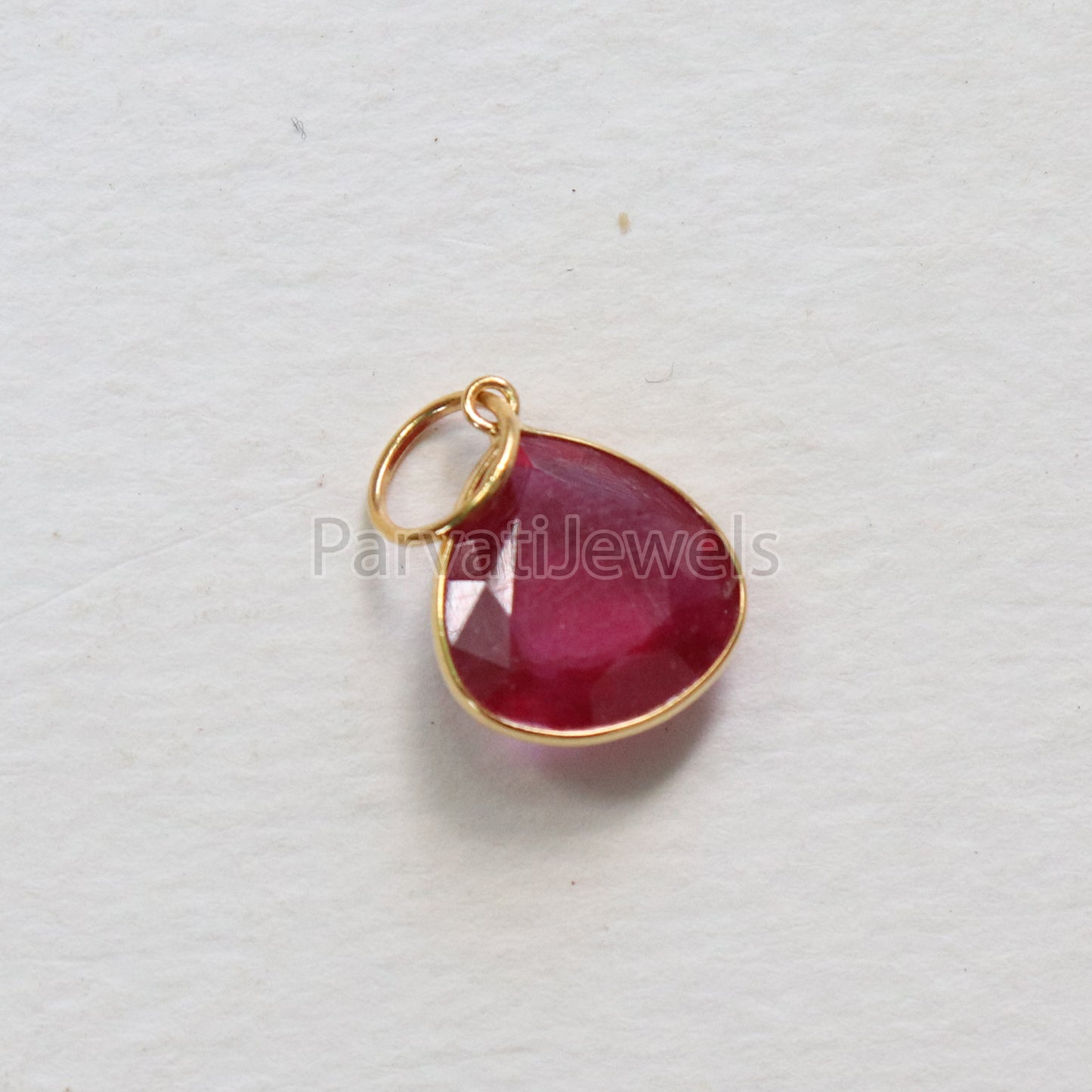 Ruby Charm, 18k Solid Gold Charm, Handmade Gold Charm, Charm Pendant, Charms Necklace, Ruby Charms, Minimalist Pendant, Natural Ruby Charms