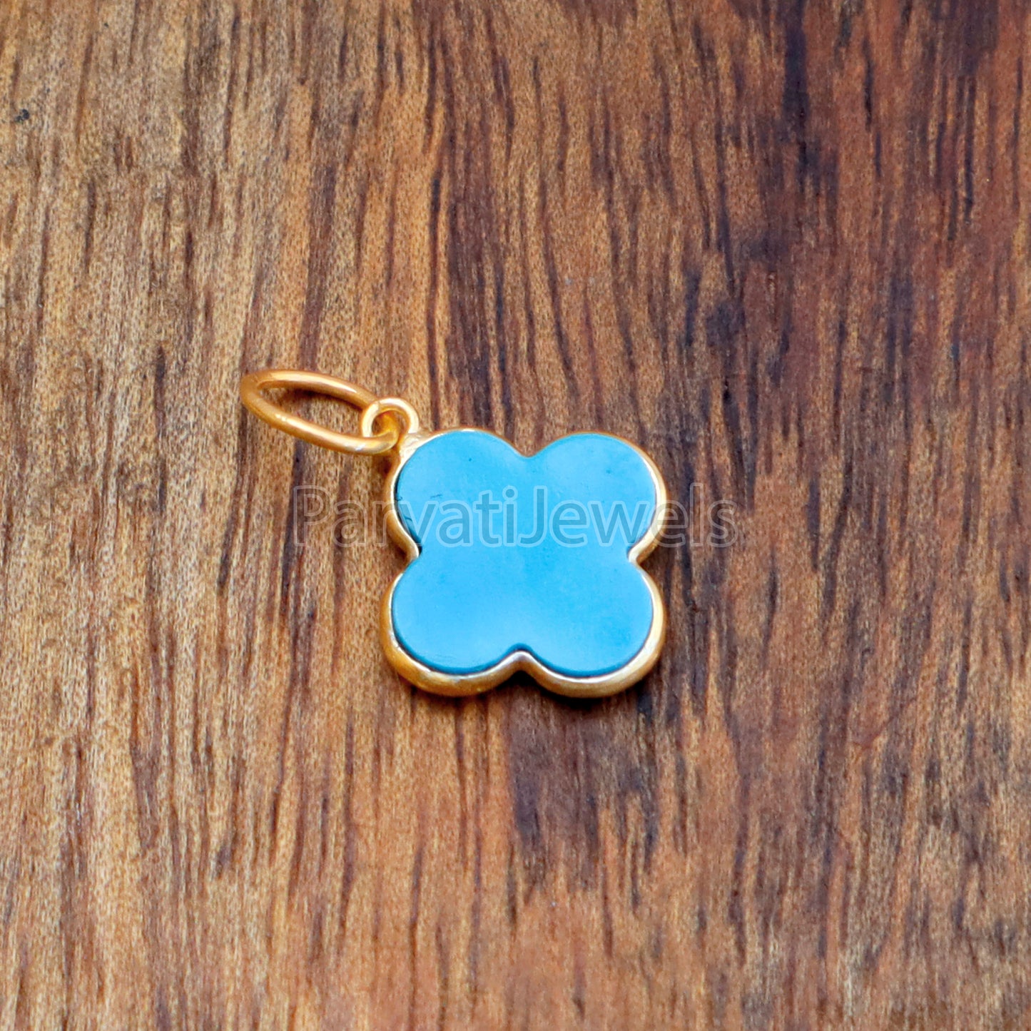 Sleeping Beauty Turquoise 18K gold charm pendant, Handmade Gold Charm, Turquoise Charm, Turquoise Dainty Charm, Minimalist Pendant,18k GOLD