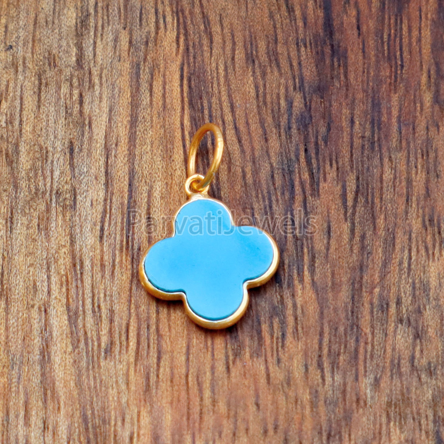 Sleeping Beauty Turquoise 18K gold charm pendant, Handmade Gold Charm, Turquoise Charm, Turquoise Dainty Charm, Minimalist Pendant,18k GOLD