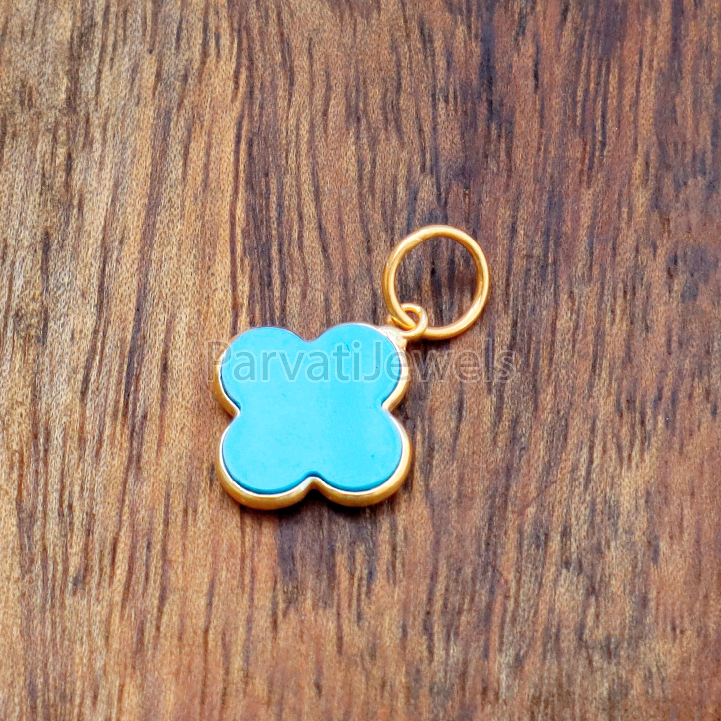 Sleeping Beauty Turquoise 18K gold charm pendant, Handmade Gold Charm, Turquoise Charm, Turquoise Dainty Charm, Minimalist Pendant,18k GOLD