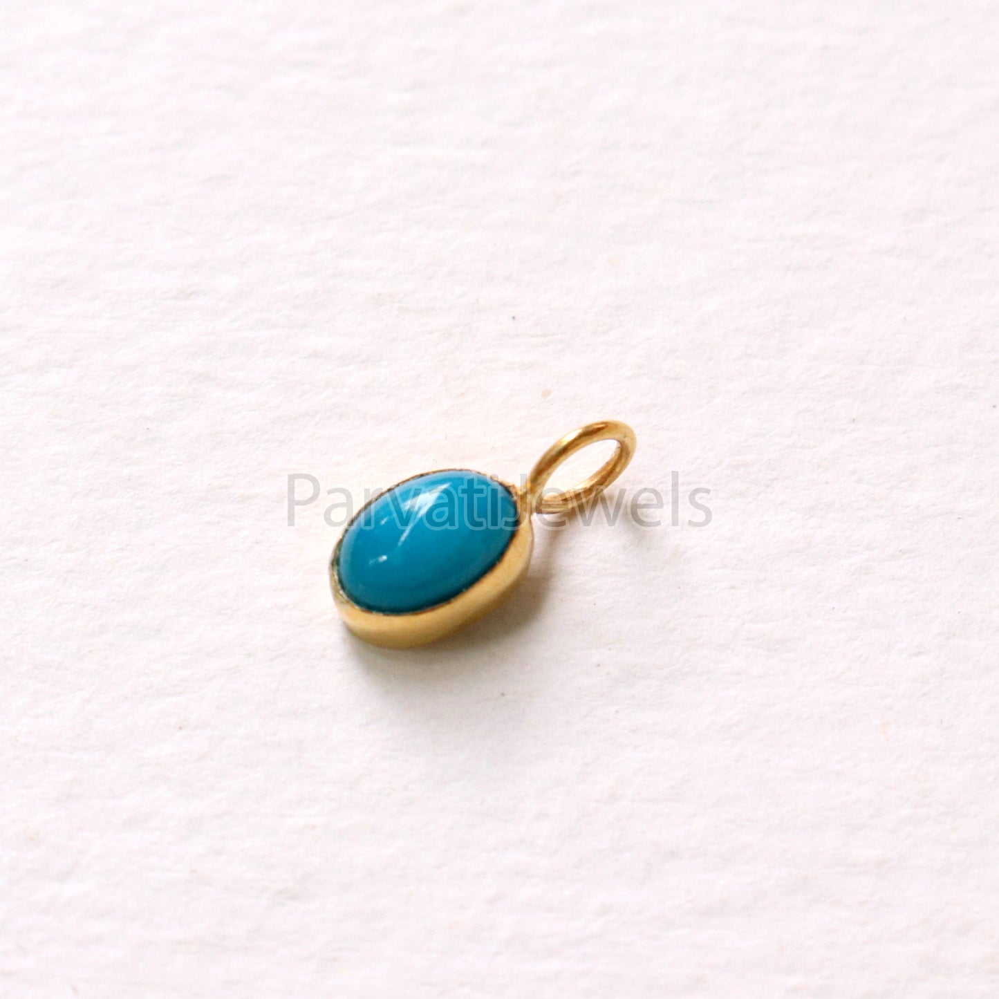 Natural Sleeping Beauty Turquoise 18K gold charm pendant, Handmade Gold Charm, Turquoise Charm, Turquoise Dainty Charm, Minimalist Pendant